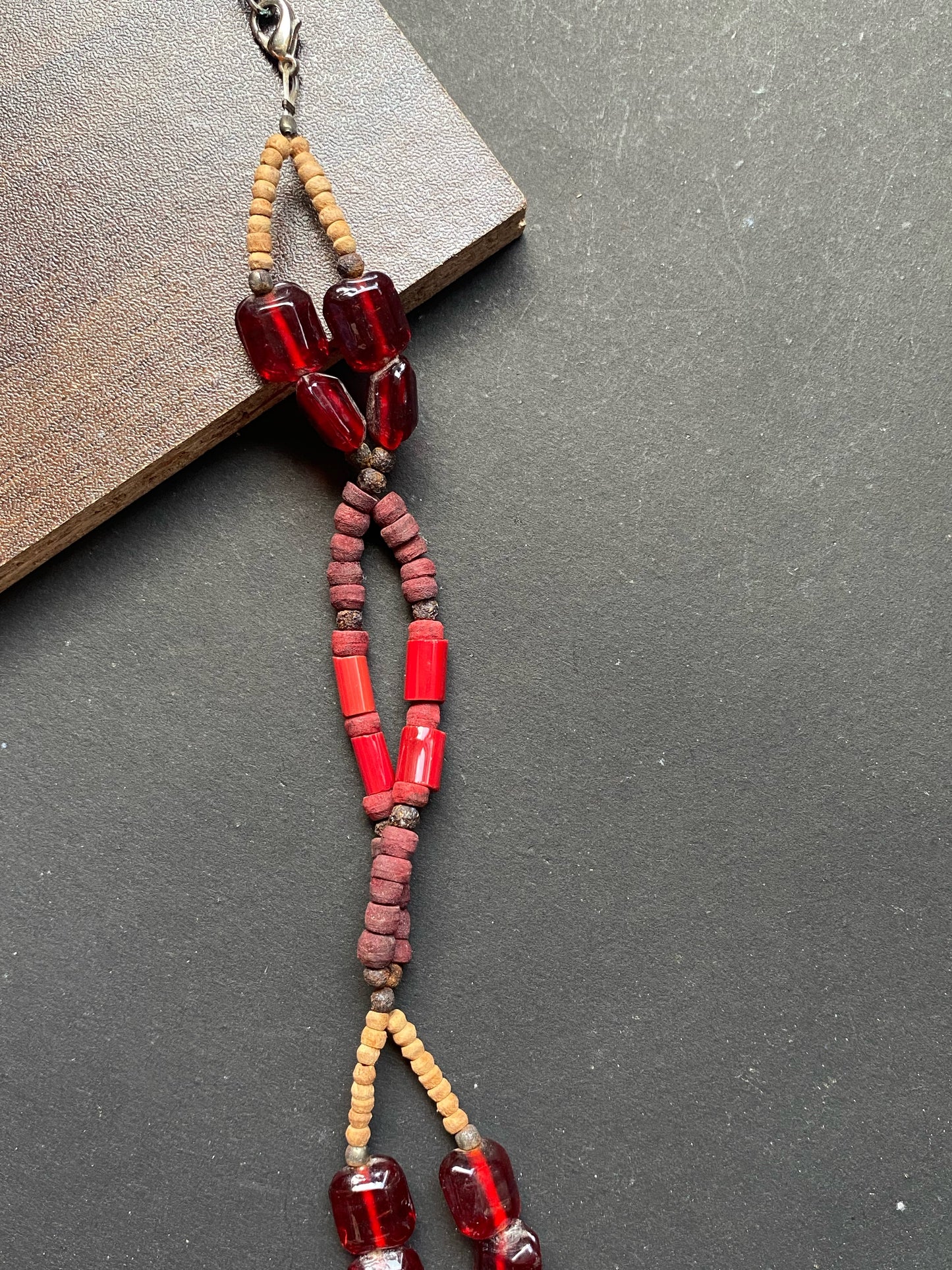 Bohemian Red Beaded Statement Necklace