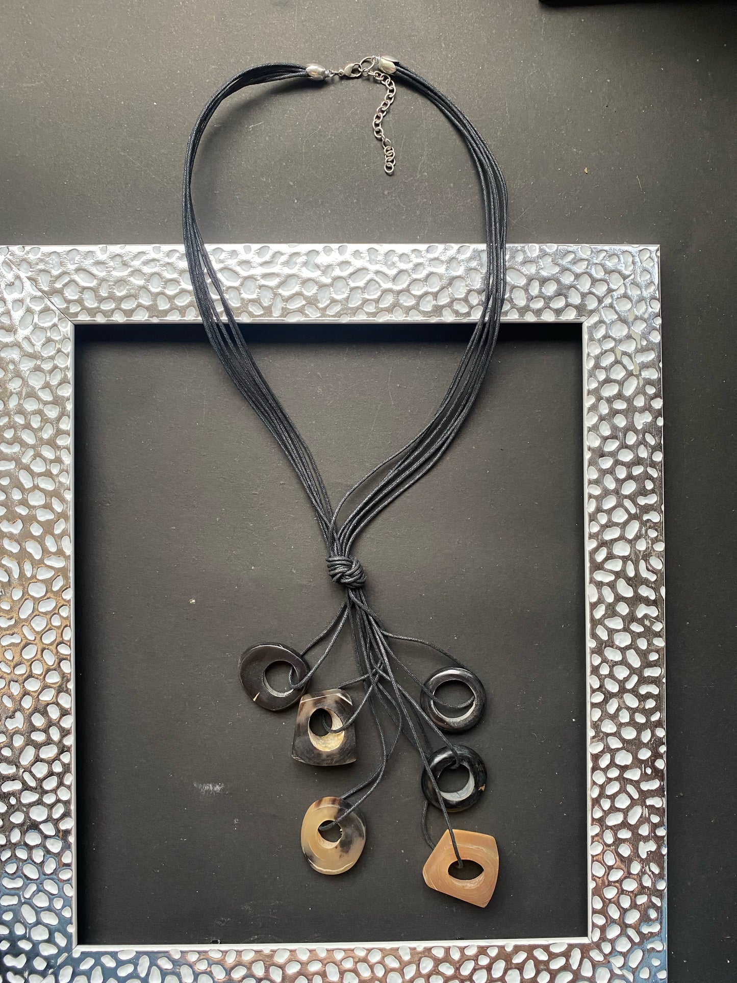 Artisanal Geometric Horn Pendant Necklace