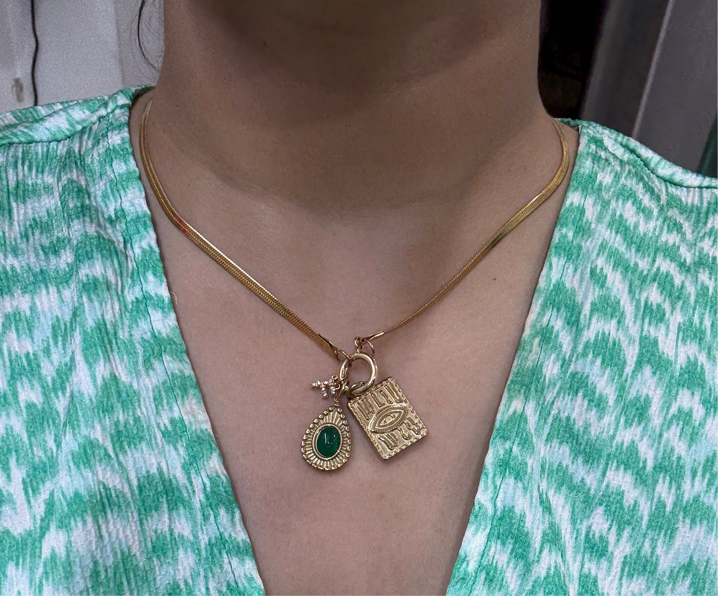 Golden Trio Pendant Necklace