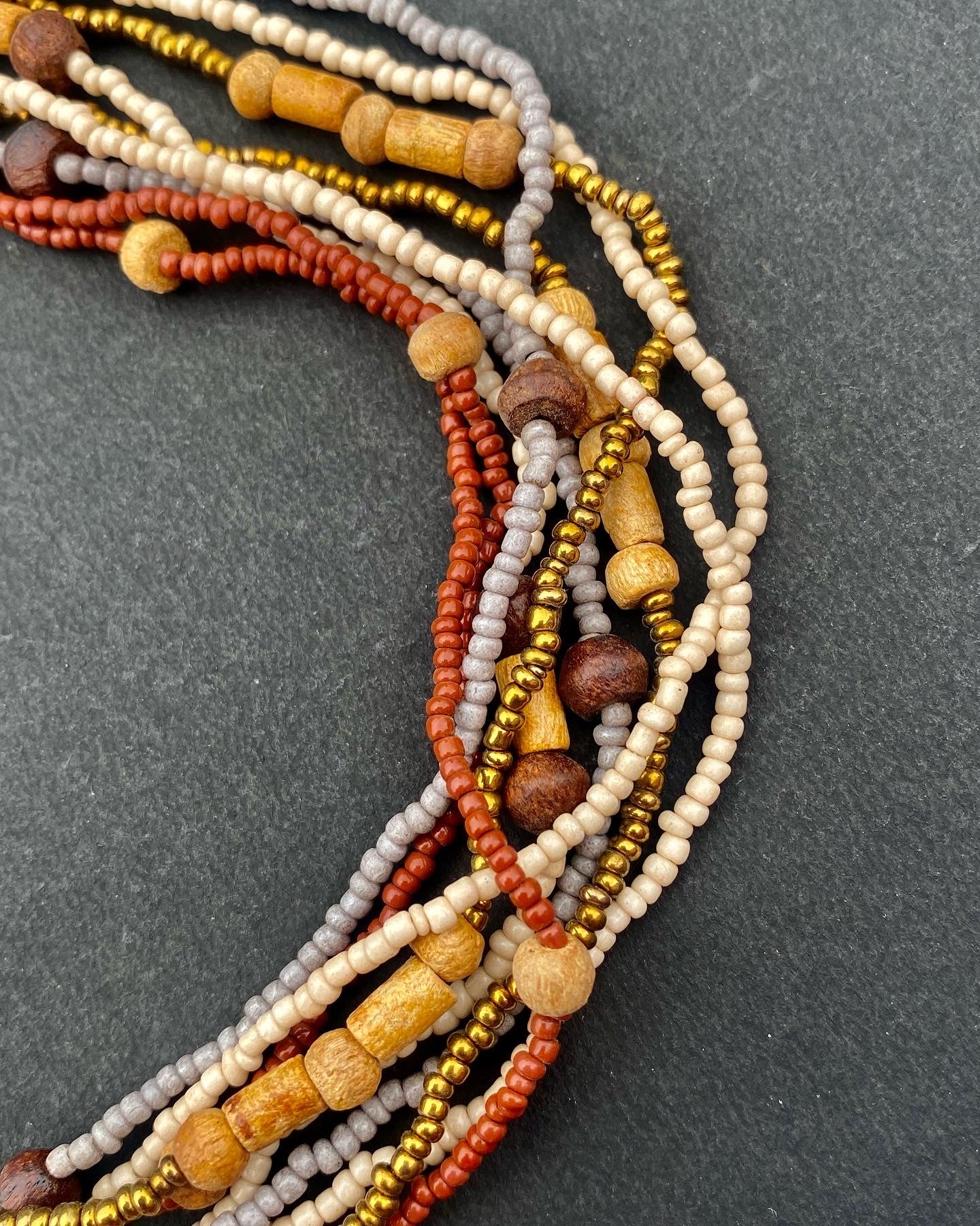 Boho Earthy Beaded Layered Necklace