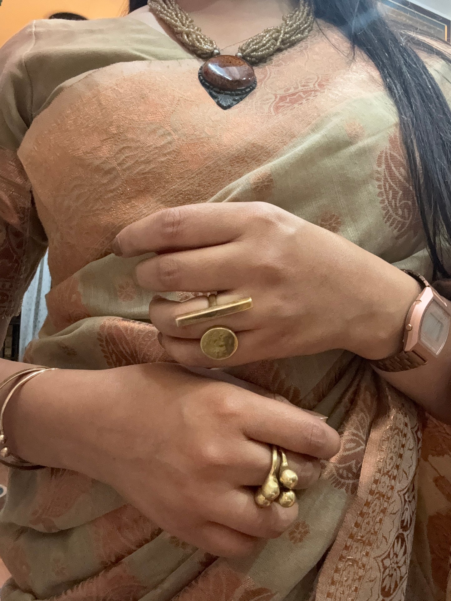 Bold Brass Cluster Ring β Handcrafted Statement Jewelry