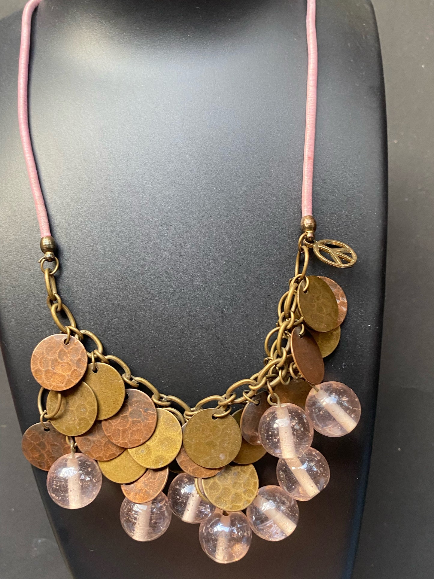 Rustic Charm Disc & Bead Statement Necklace
