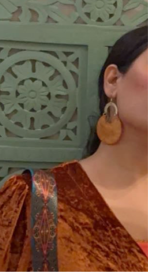 Golden Swirl Statement Earrings