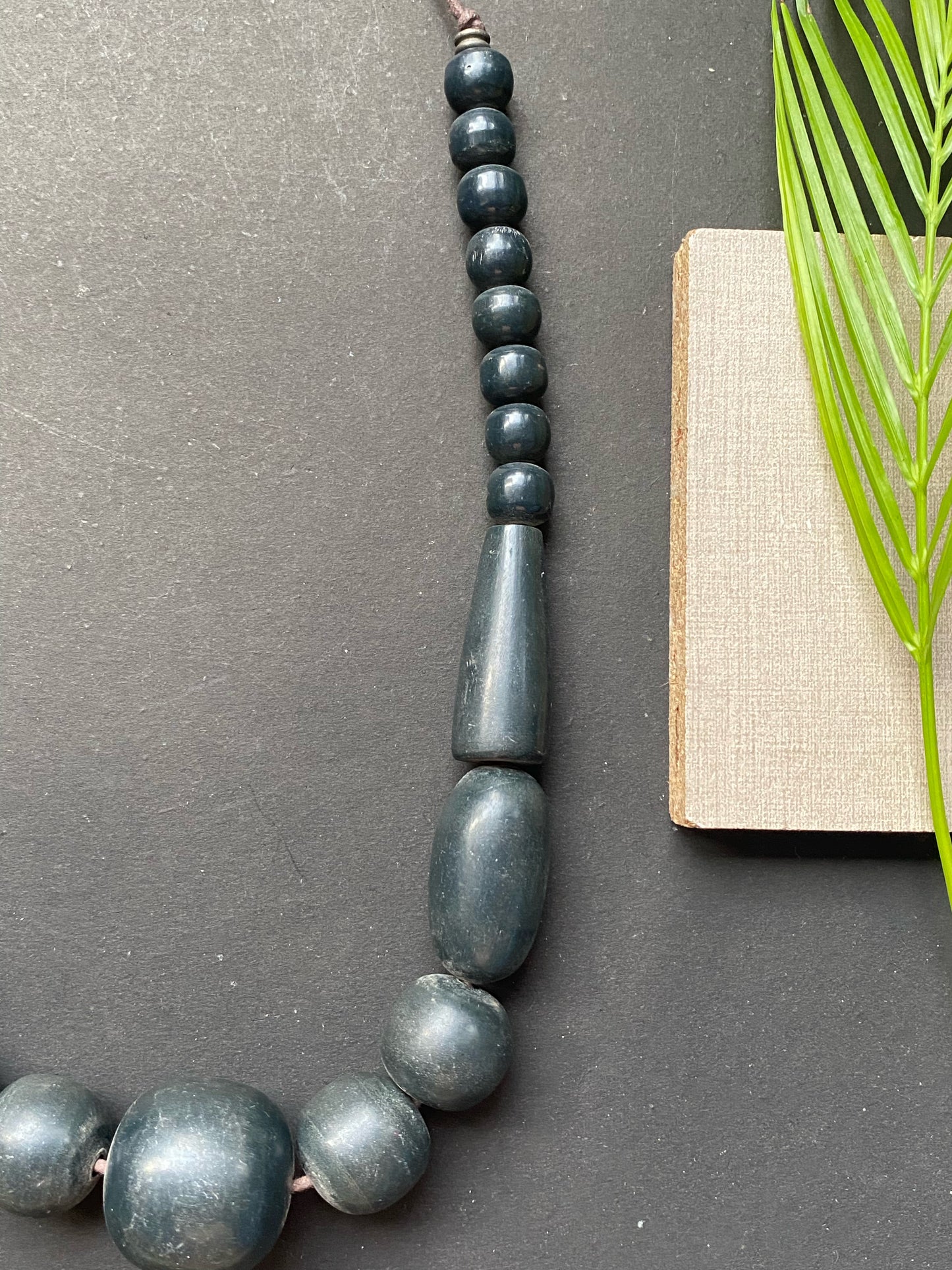 Handcrafted Ebony Bead Statement Necklace
