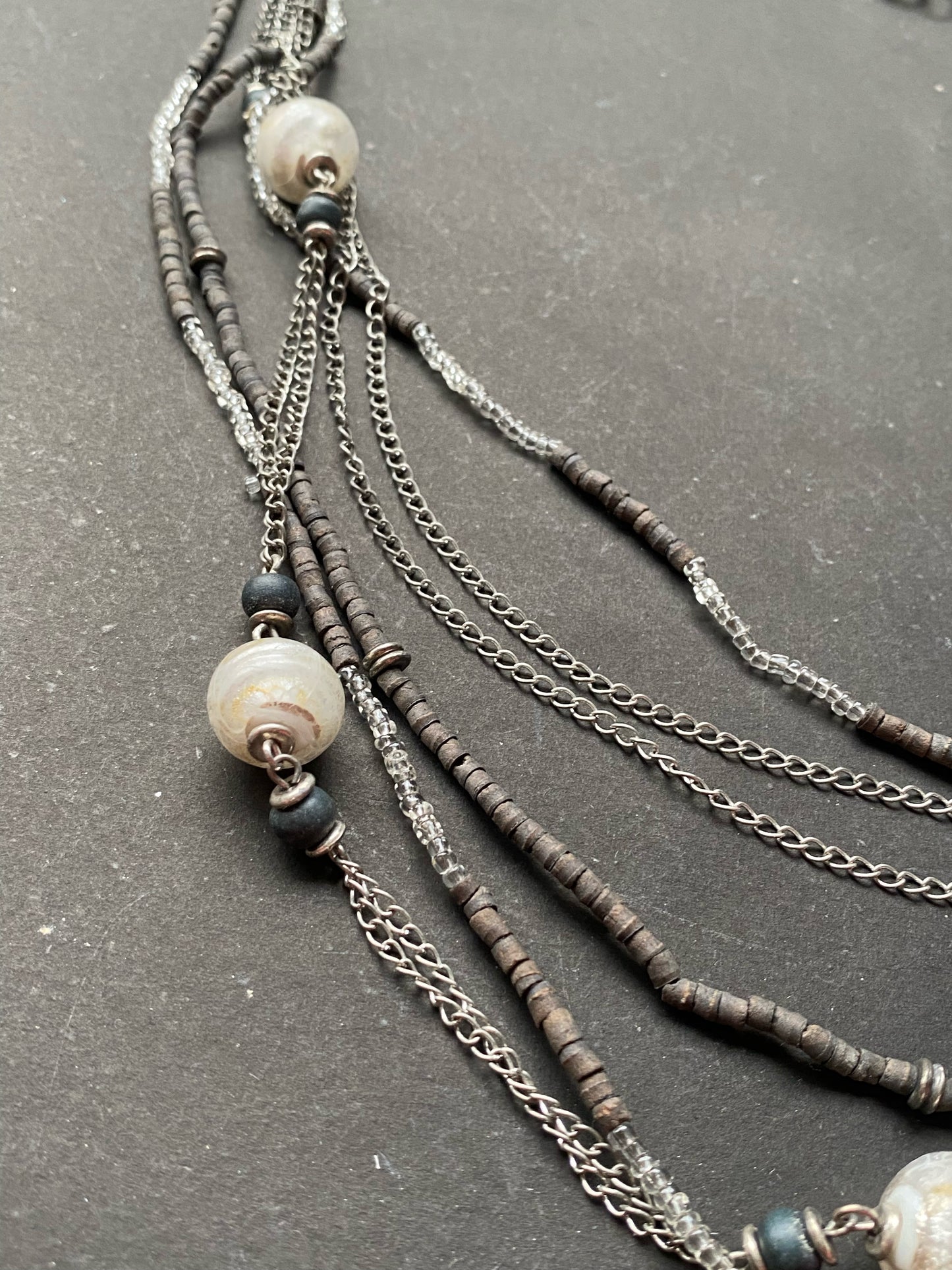 Handcrafted Multi-Layer Beaded Bracelet & Handcrafted Multi-Layer Necklace with Matching Earrings