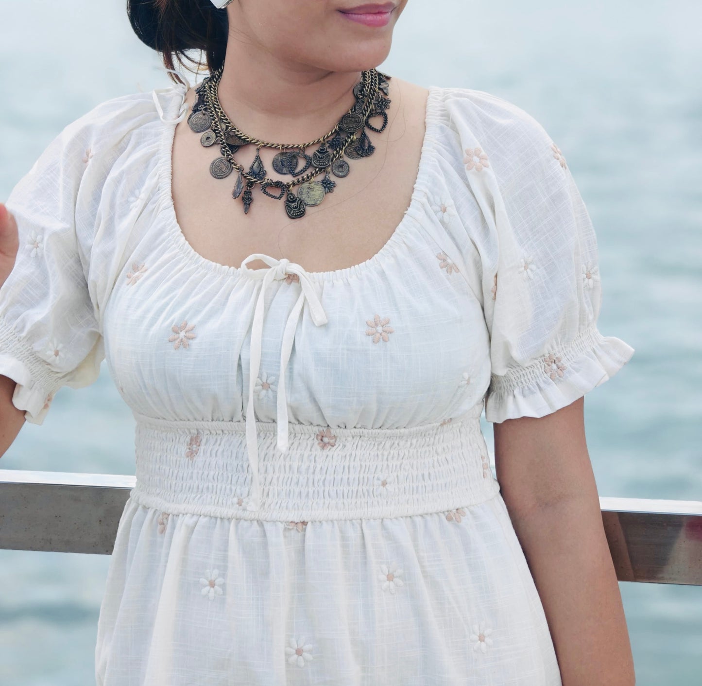 Antique Gold Multi-Layer Coin & Charm Statement Necklace