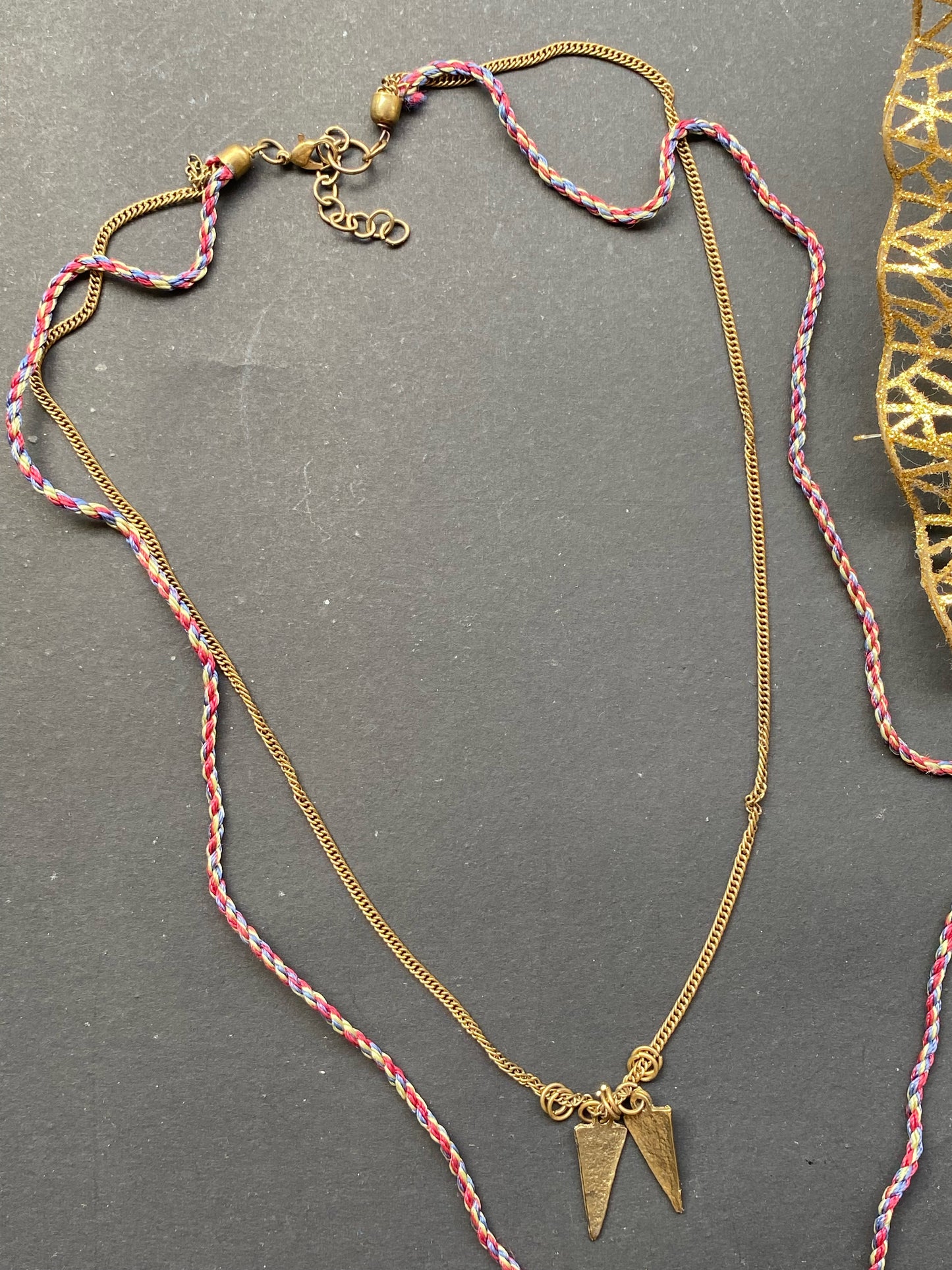Bohemian Layered Necklace with Turquoise Stone & Tassel Pendant