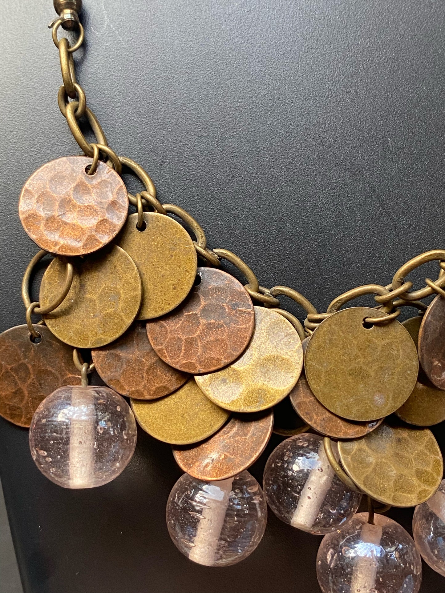Rustic Charm Disc & Bead Statement Necklace