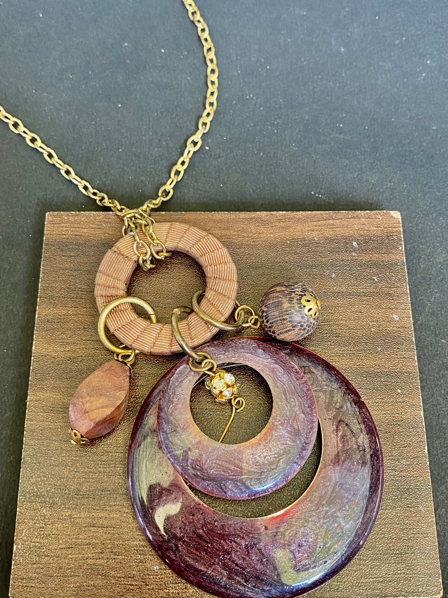 Boho Spiral Charm Pendant Necklace