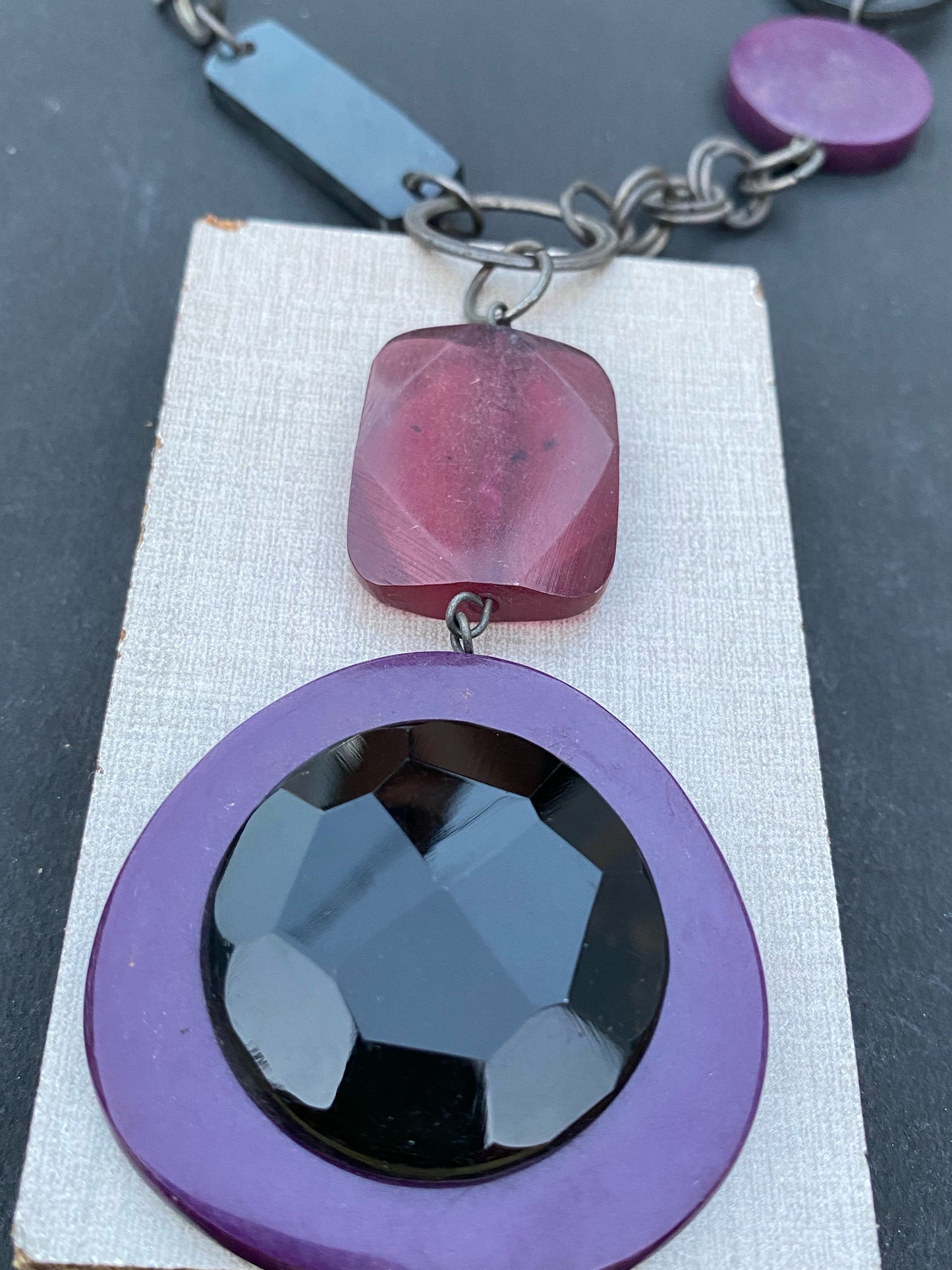Statement Purple Pendant Necklace