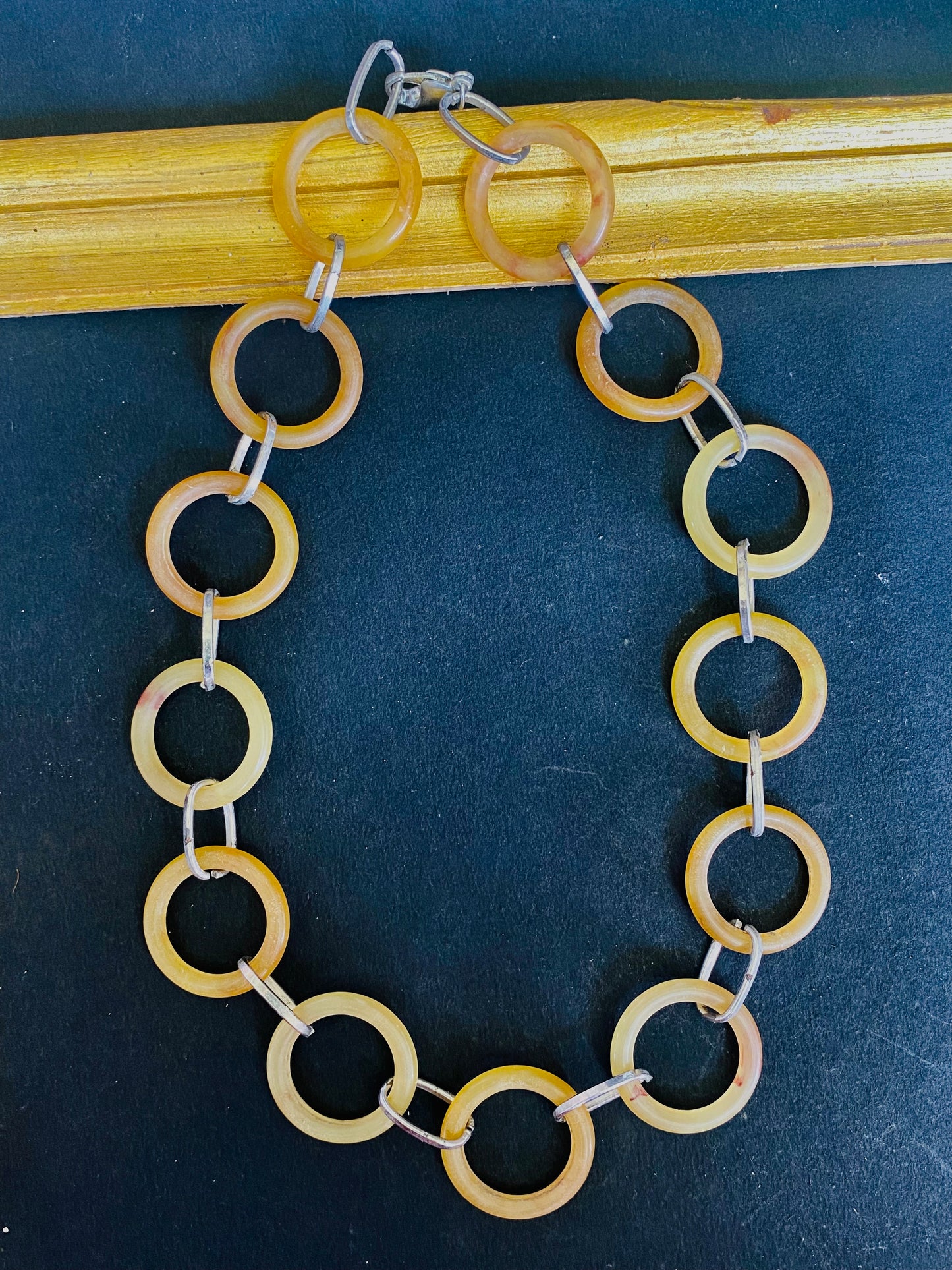 Bold Circular Link Horn Necklace