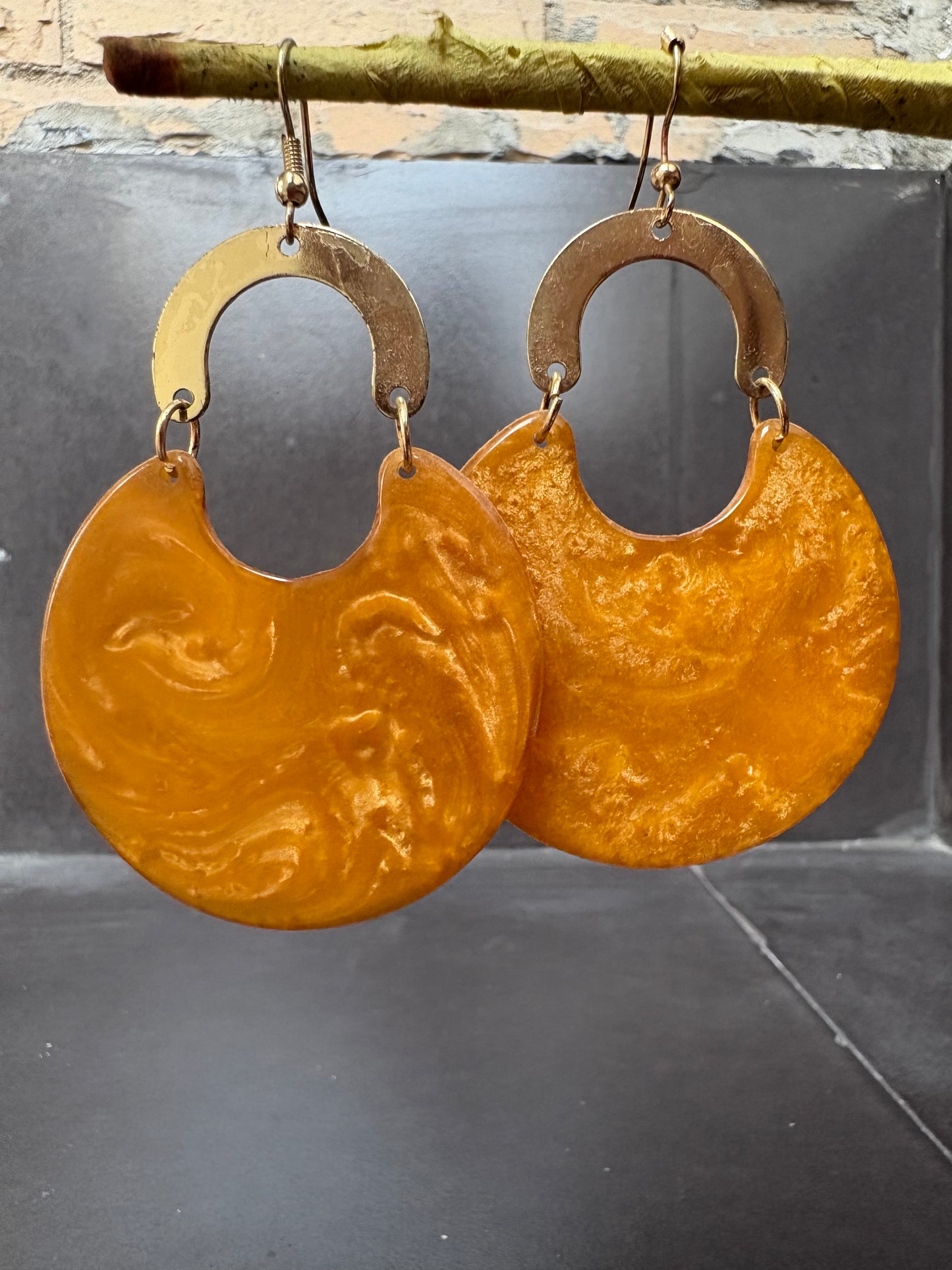 Golden Swirl Statement Earrings