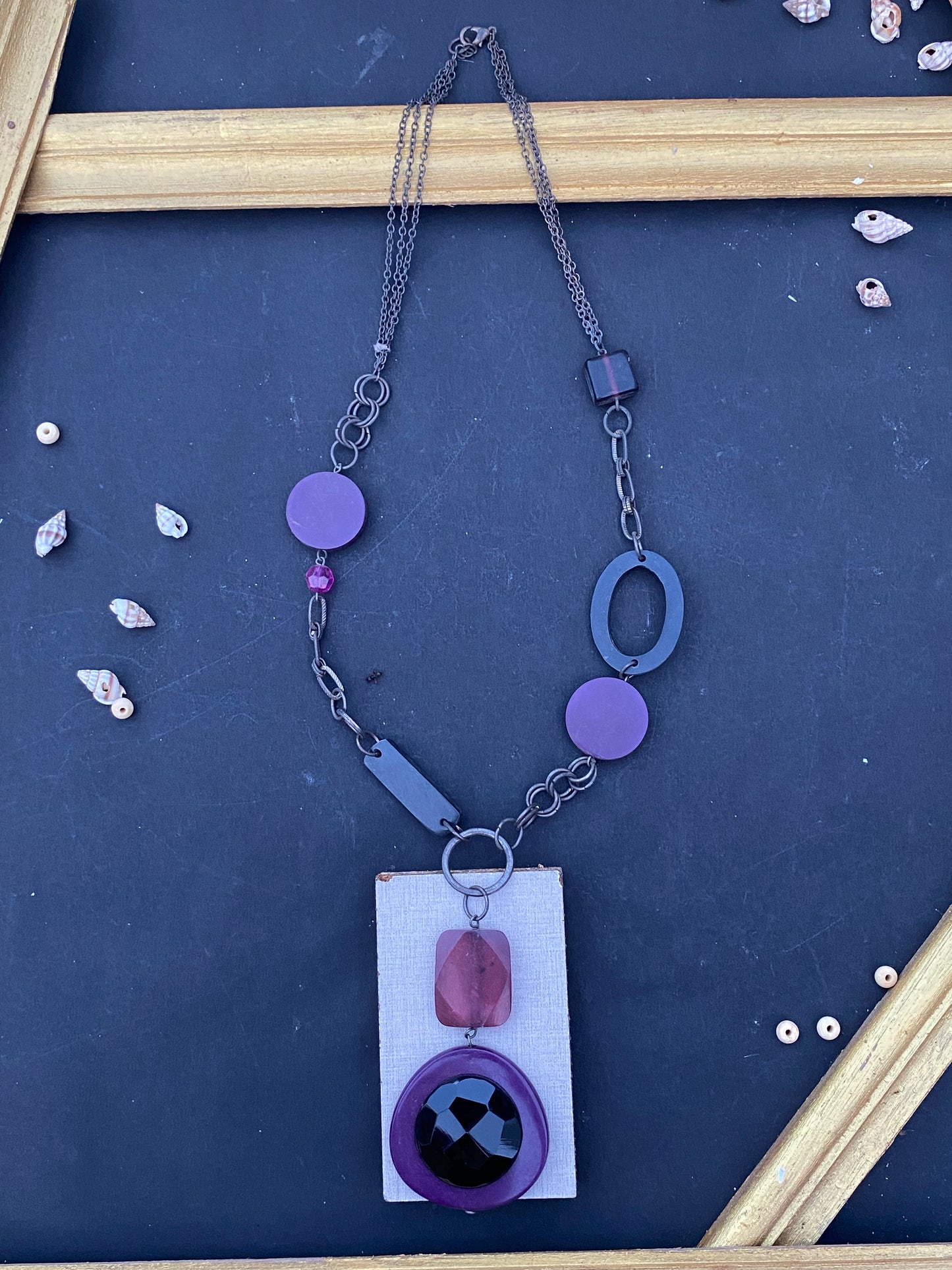 Statement Purple Pendant Necklace