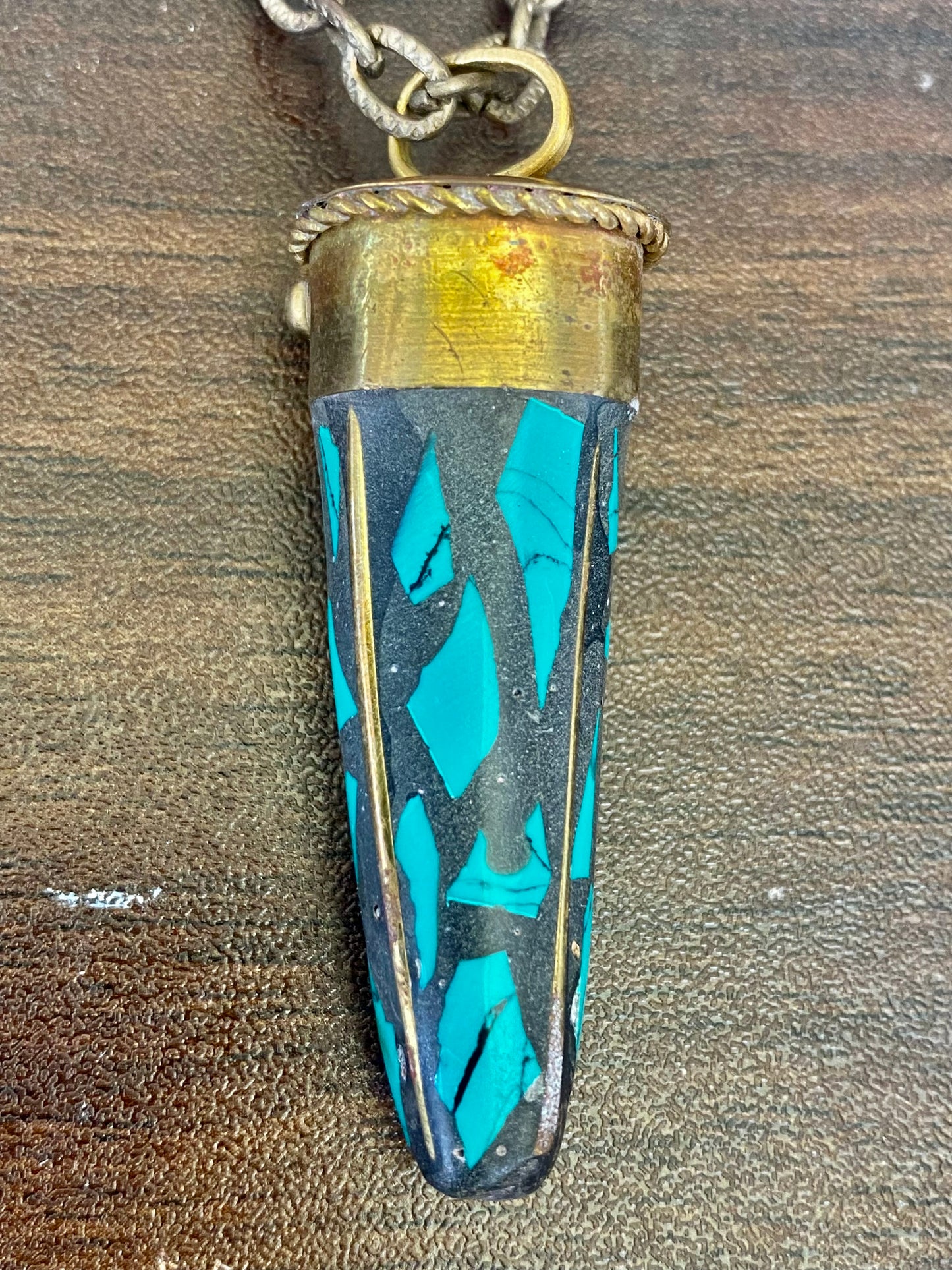 Tribal Blue Spike Pendant Necklace