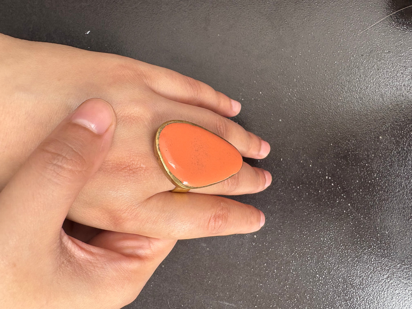 Bold Orange Stone Statement Ring