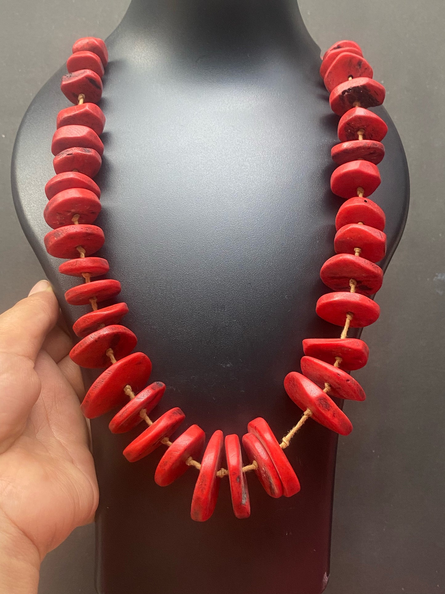 Rustic Red Beaded Necklace