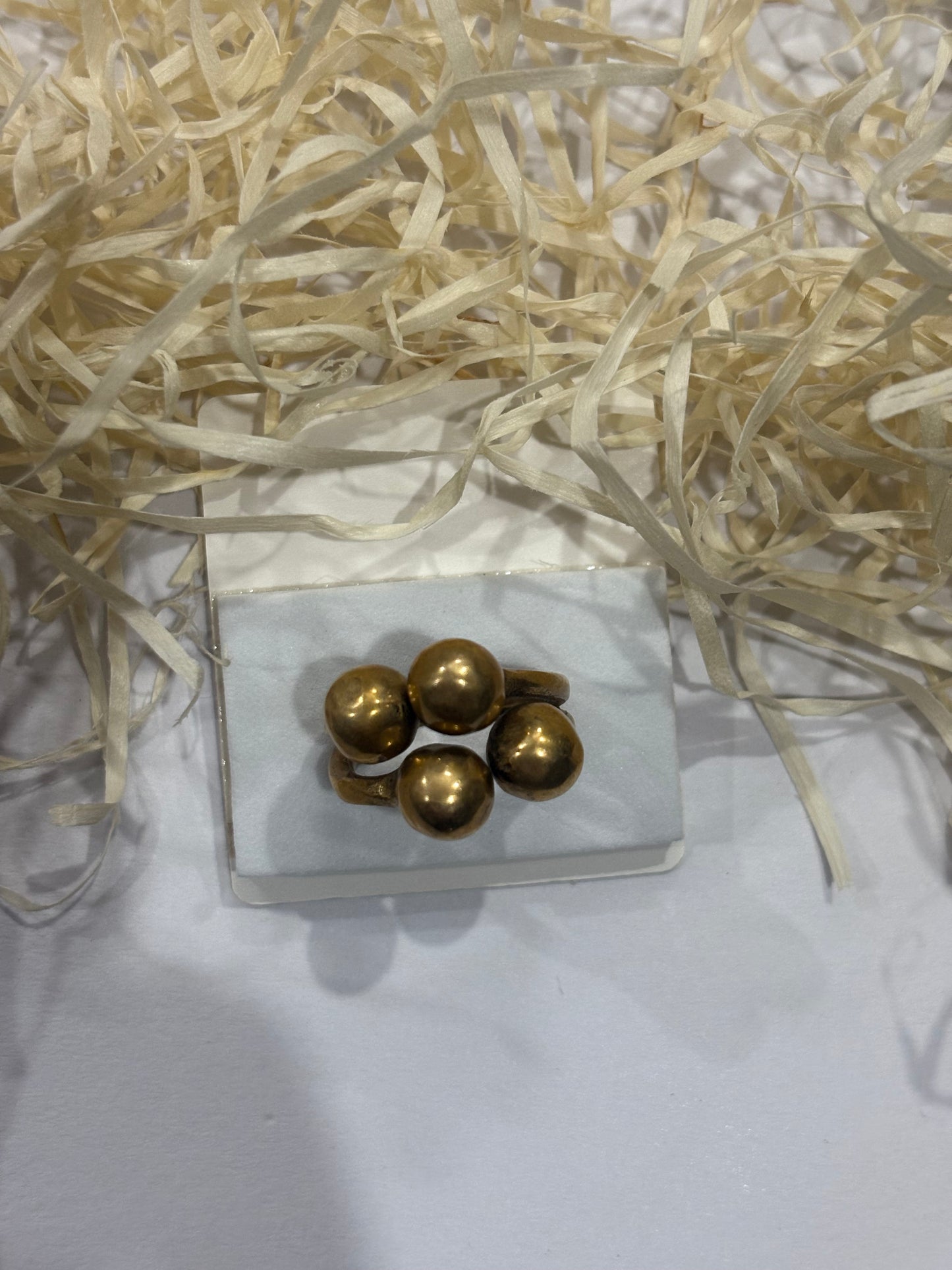 Bold Brass Cluster Ring – Handcrafted Statement Jewelry