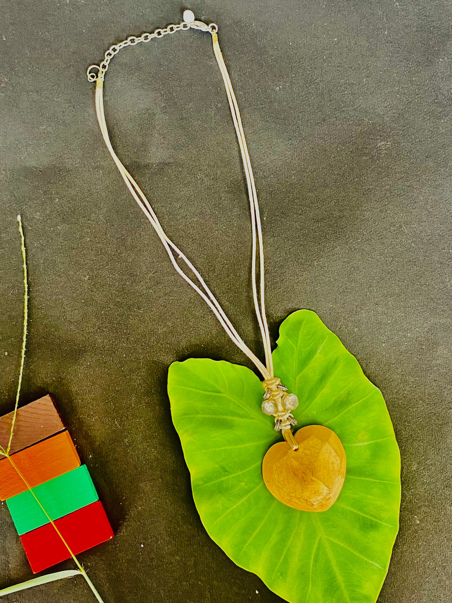 Handmade Wooden Heart Pendant Necklace