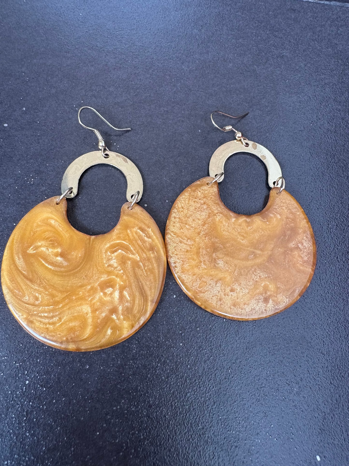 Golden Swirl Statement Earrings