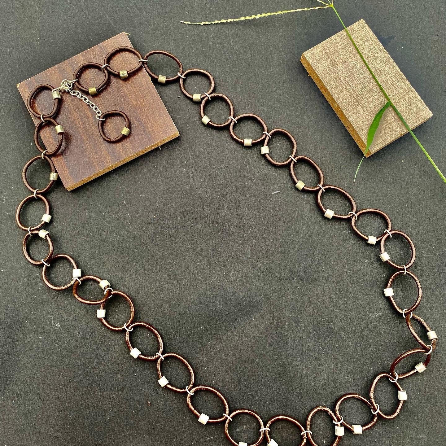 Antique Copper Oval-Link Necklace