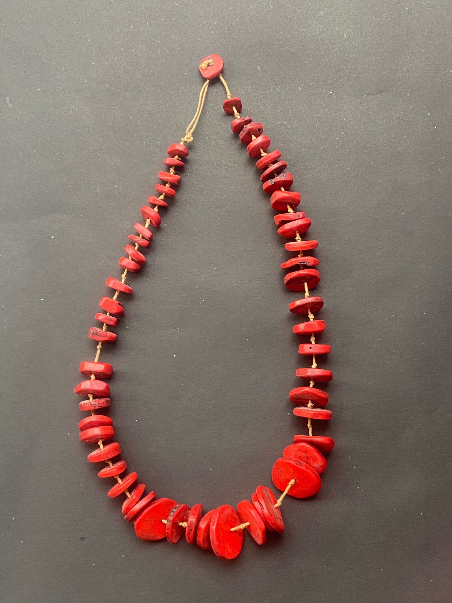 Rustic Red Beaded Necklace