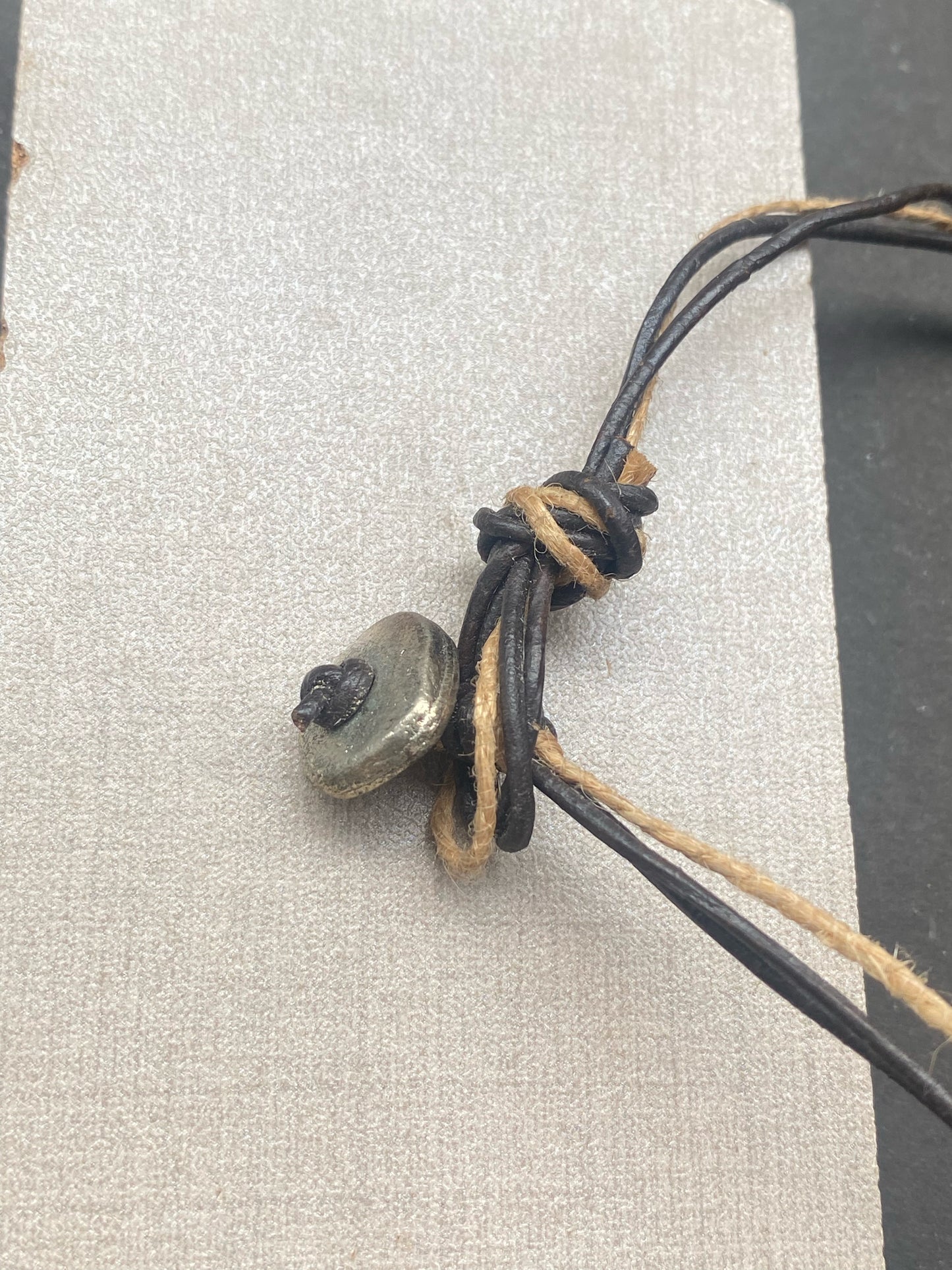 Rustic Key Charm Leather Necklace