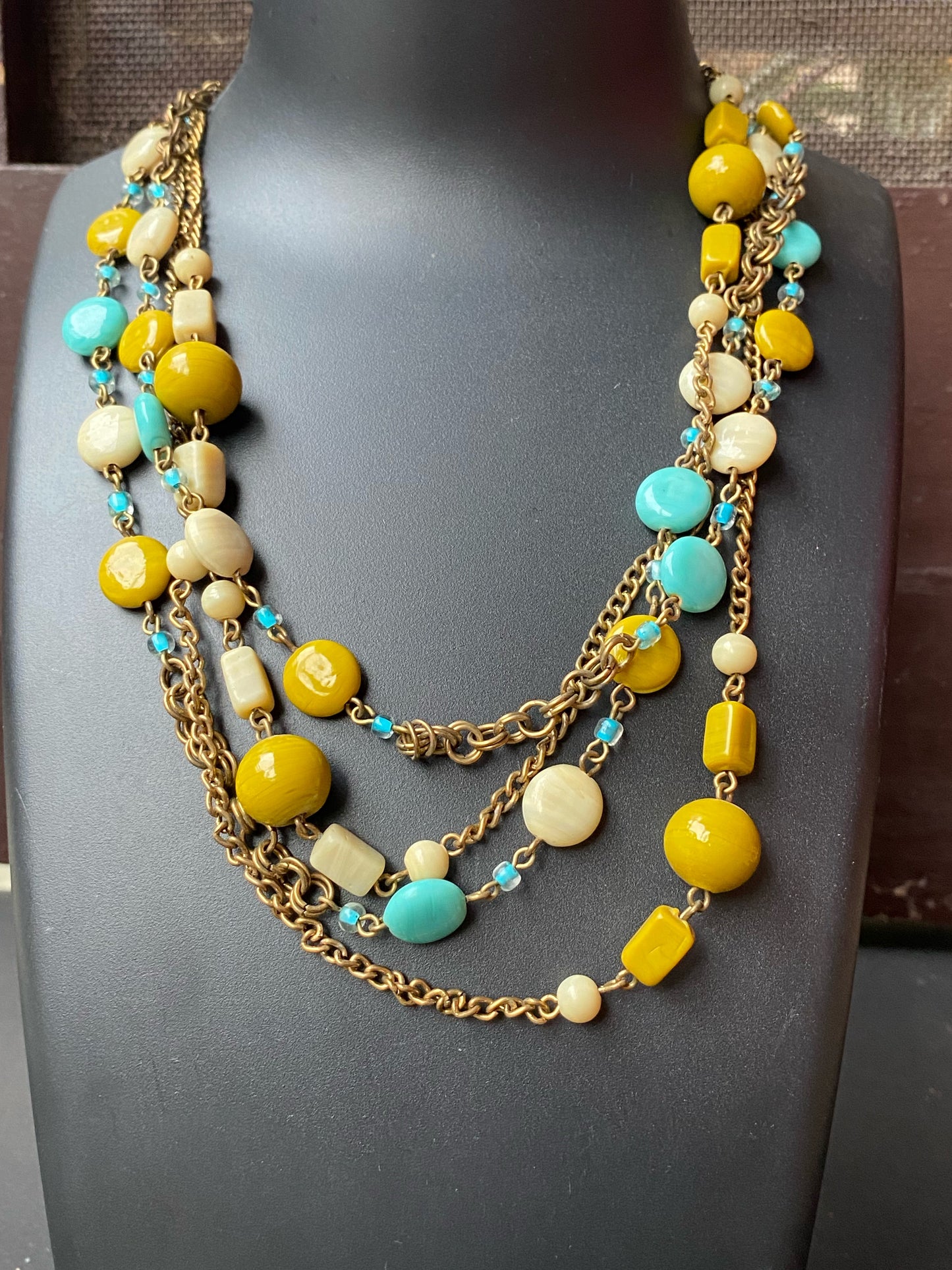 Multilayer Boho Beaded Chain Necklace