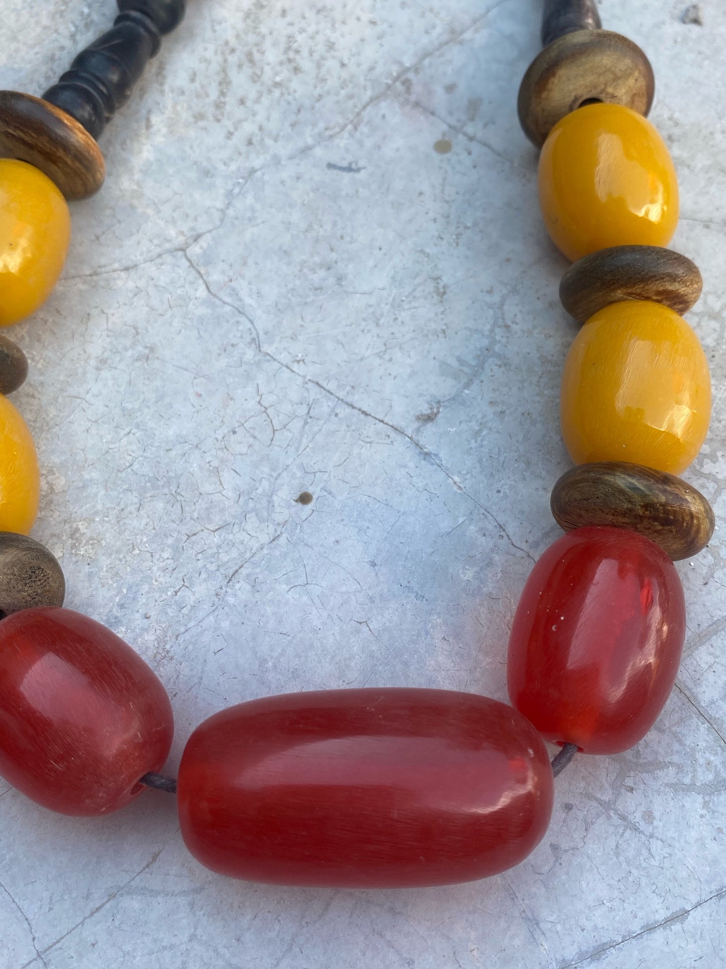 Bold Earthtone Tribal Beaded Necklace