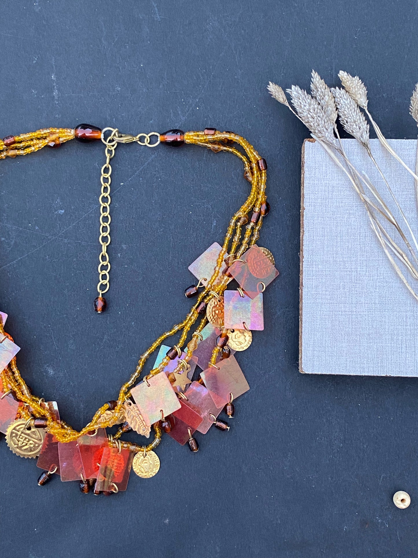 Bohemian Fire Mosaic Necklace