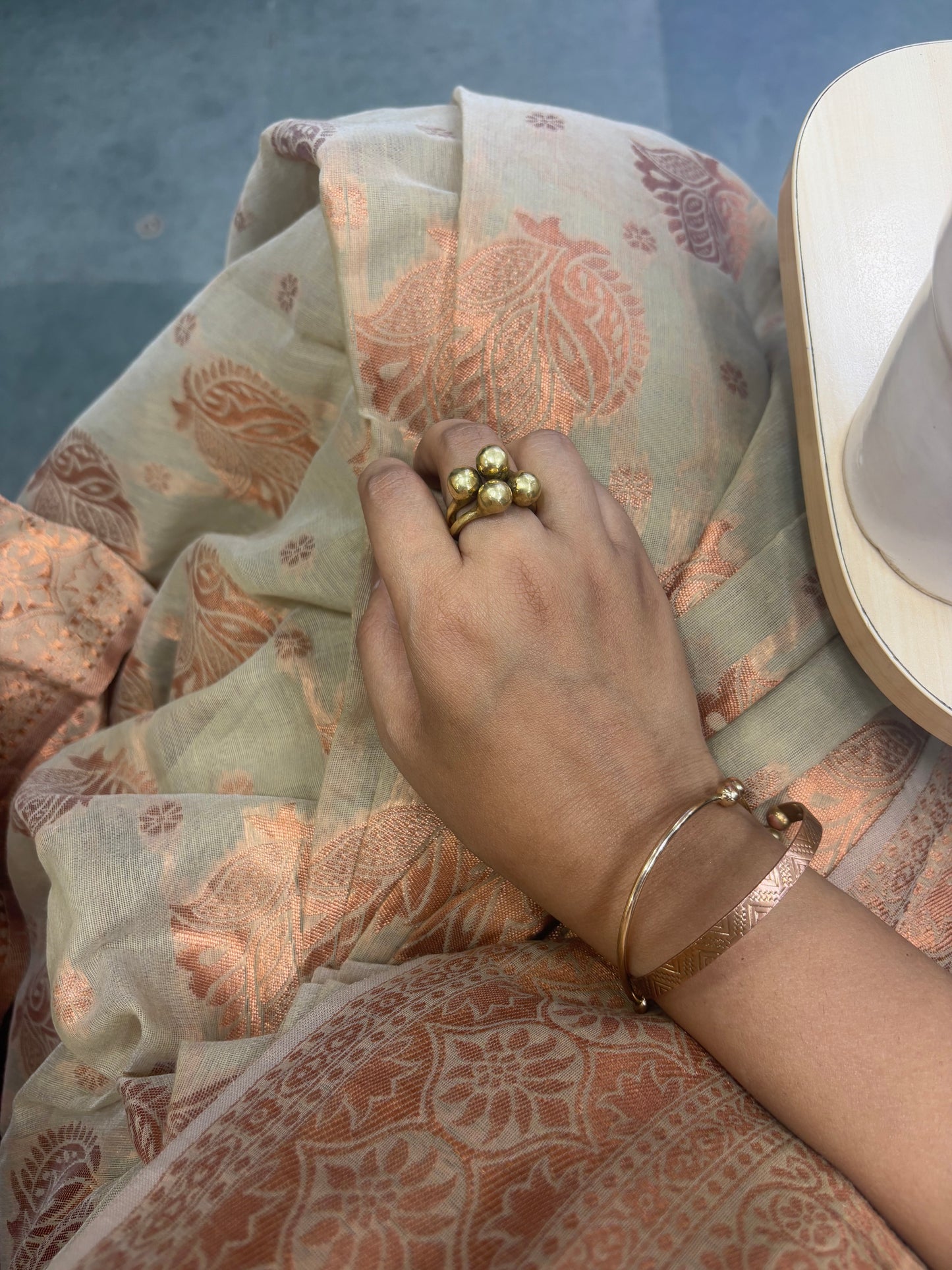 Bold Brass Cluster Ring – Handcrafted Statement Jewelry