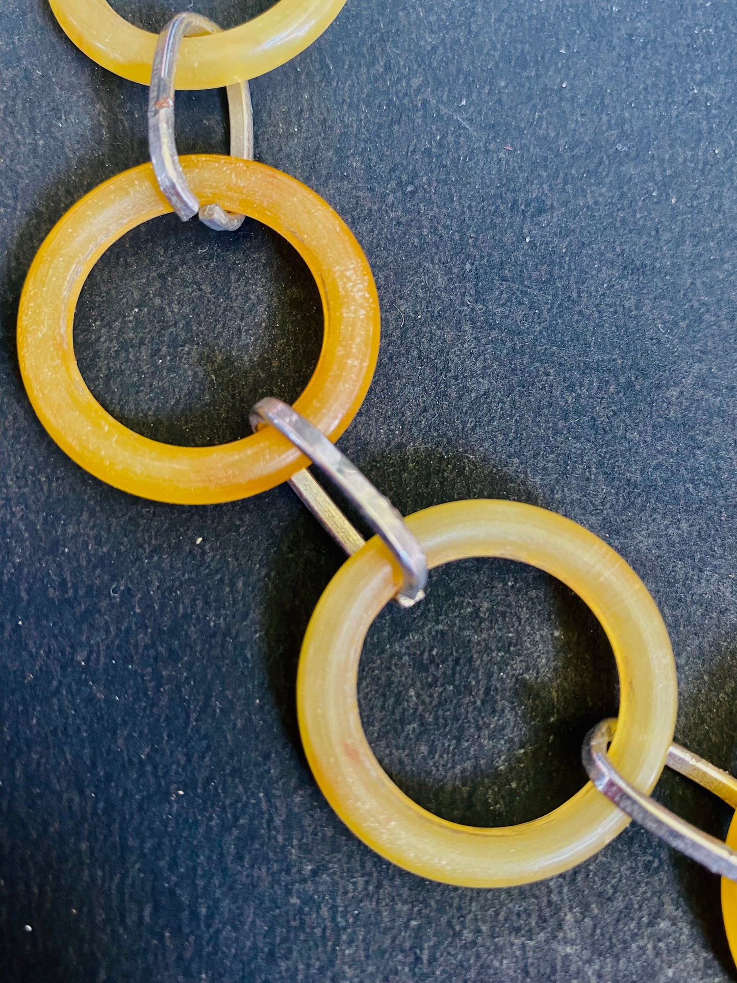 Bold Circular Link Horn Necklace