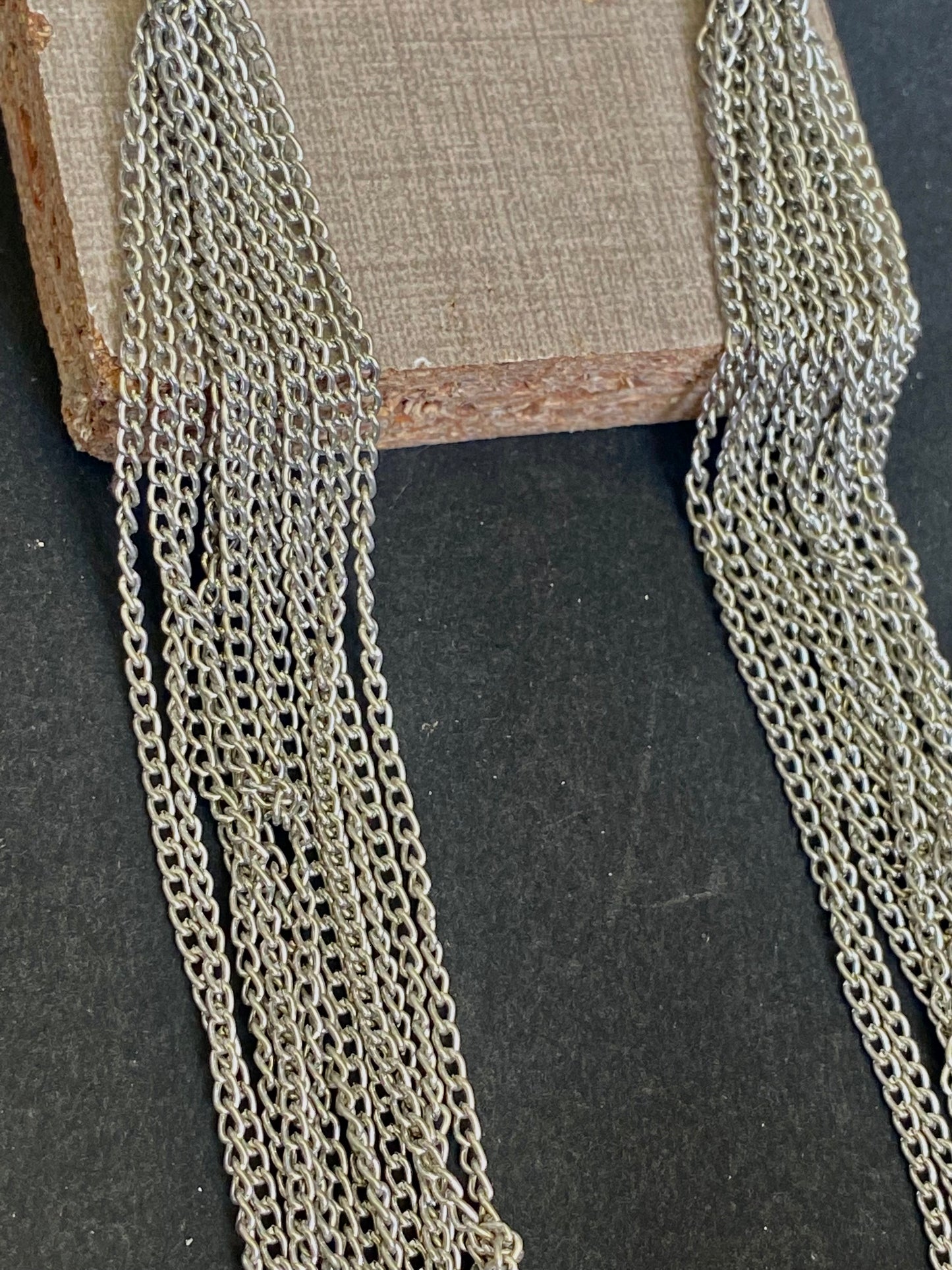 Mosaic Chain Tassel Necklace