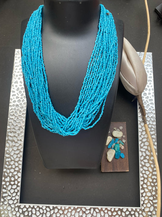 Multi-Strand Turquoise Beaded Necklace – Beachy Boho Vibes