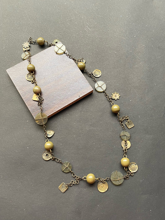 Boho Antique Coin & Bead Necklace