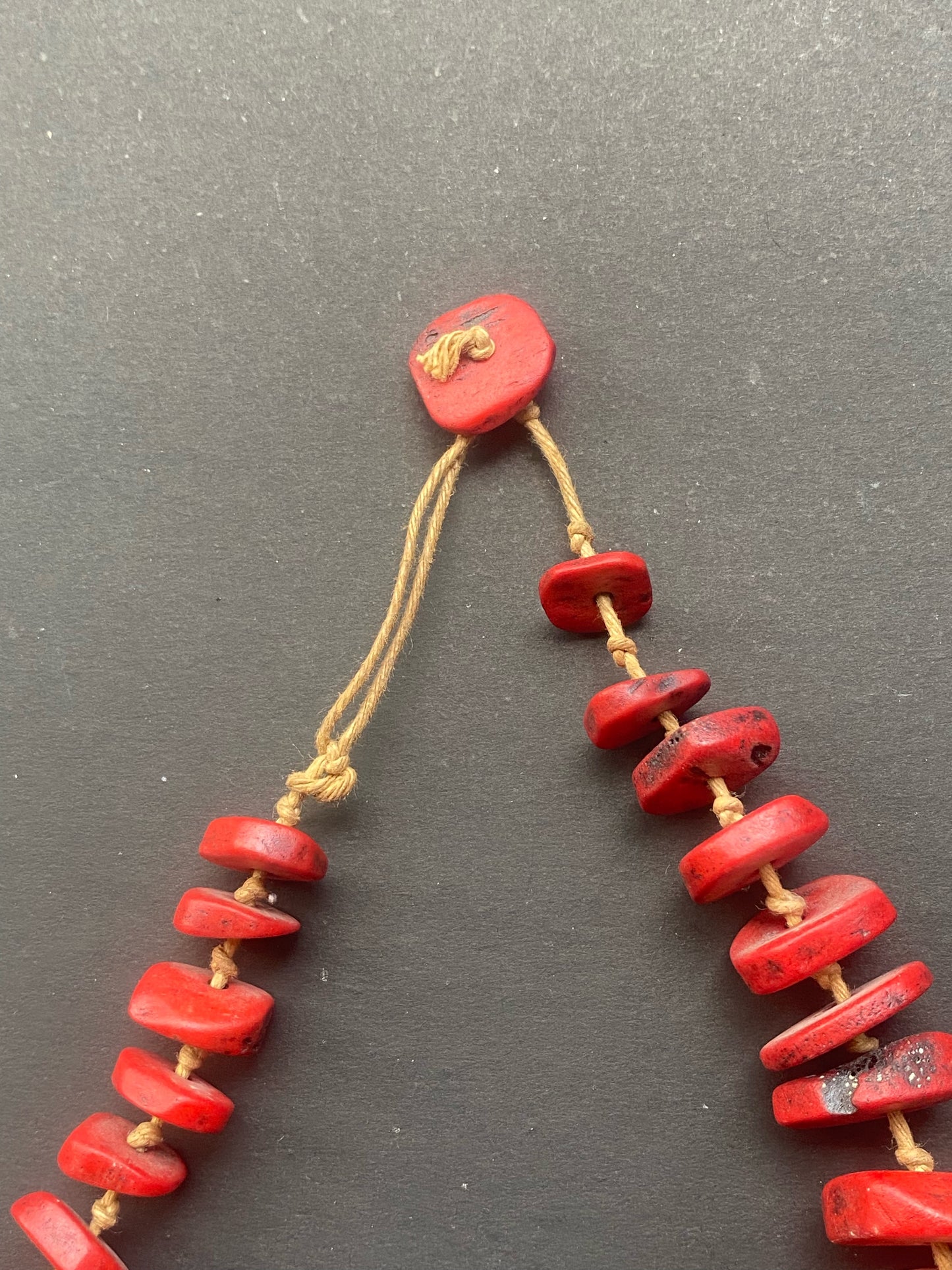 Rustic Red Beaded Necklace