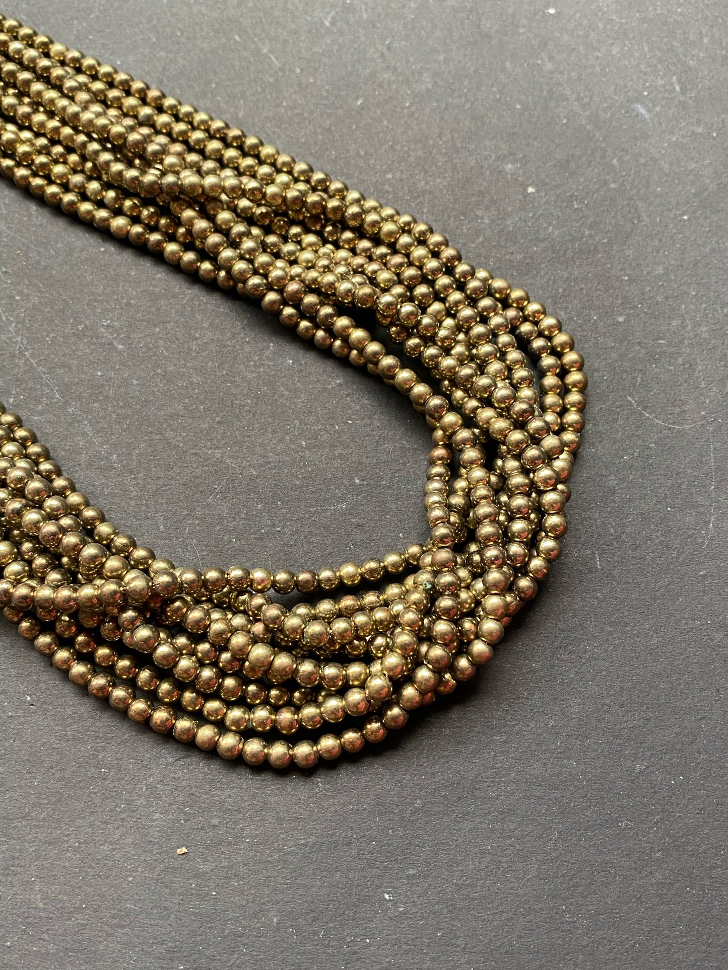 Antique Gold Multi-Strand Beaded Necklace
