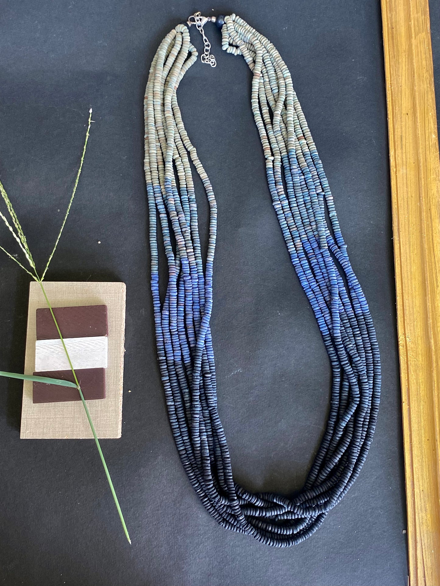 Ombre Blue Multi-Strand Beaded Necklace