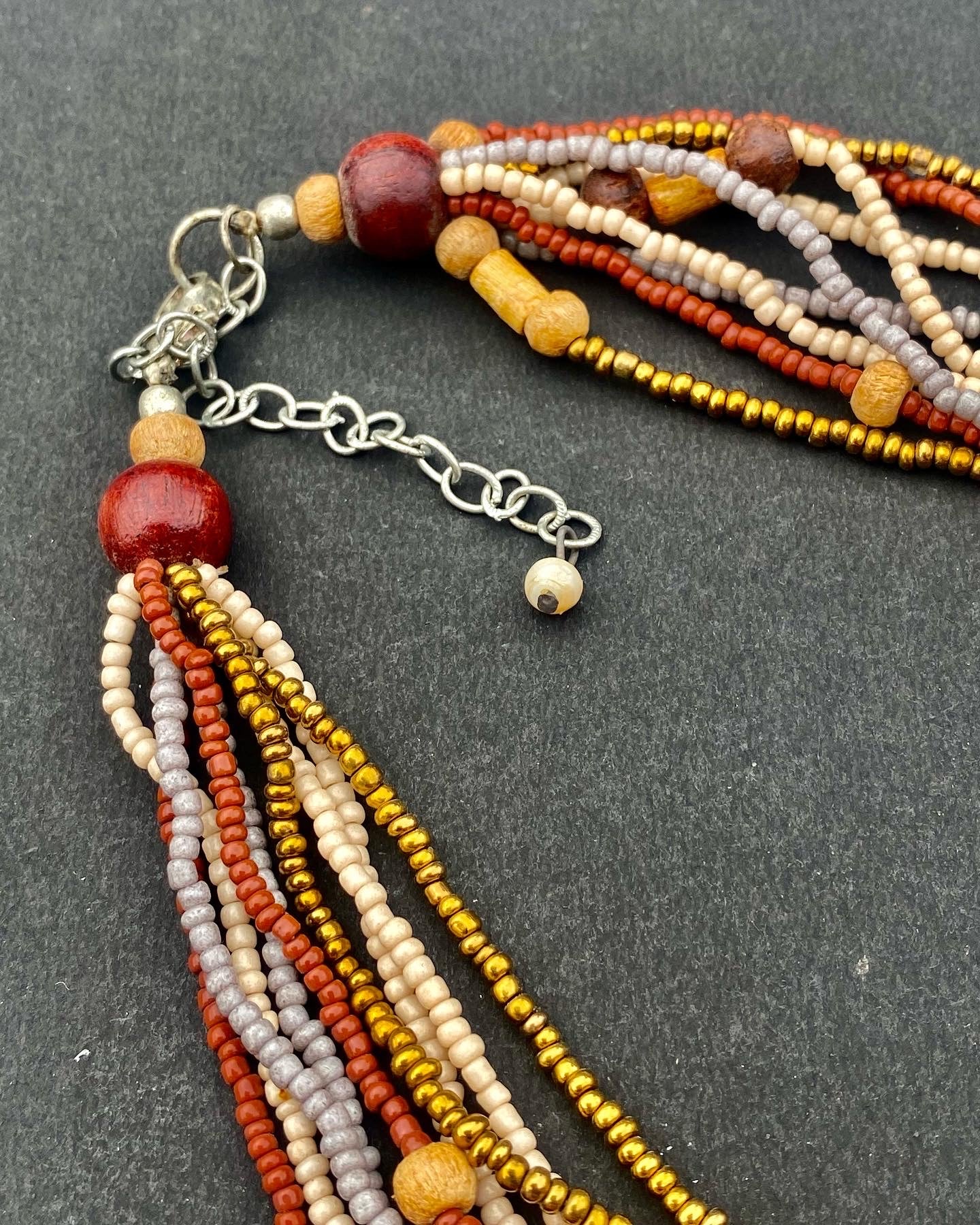 Boho Earthy Beaded Layered Necklace