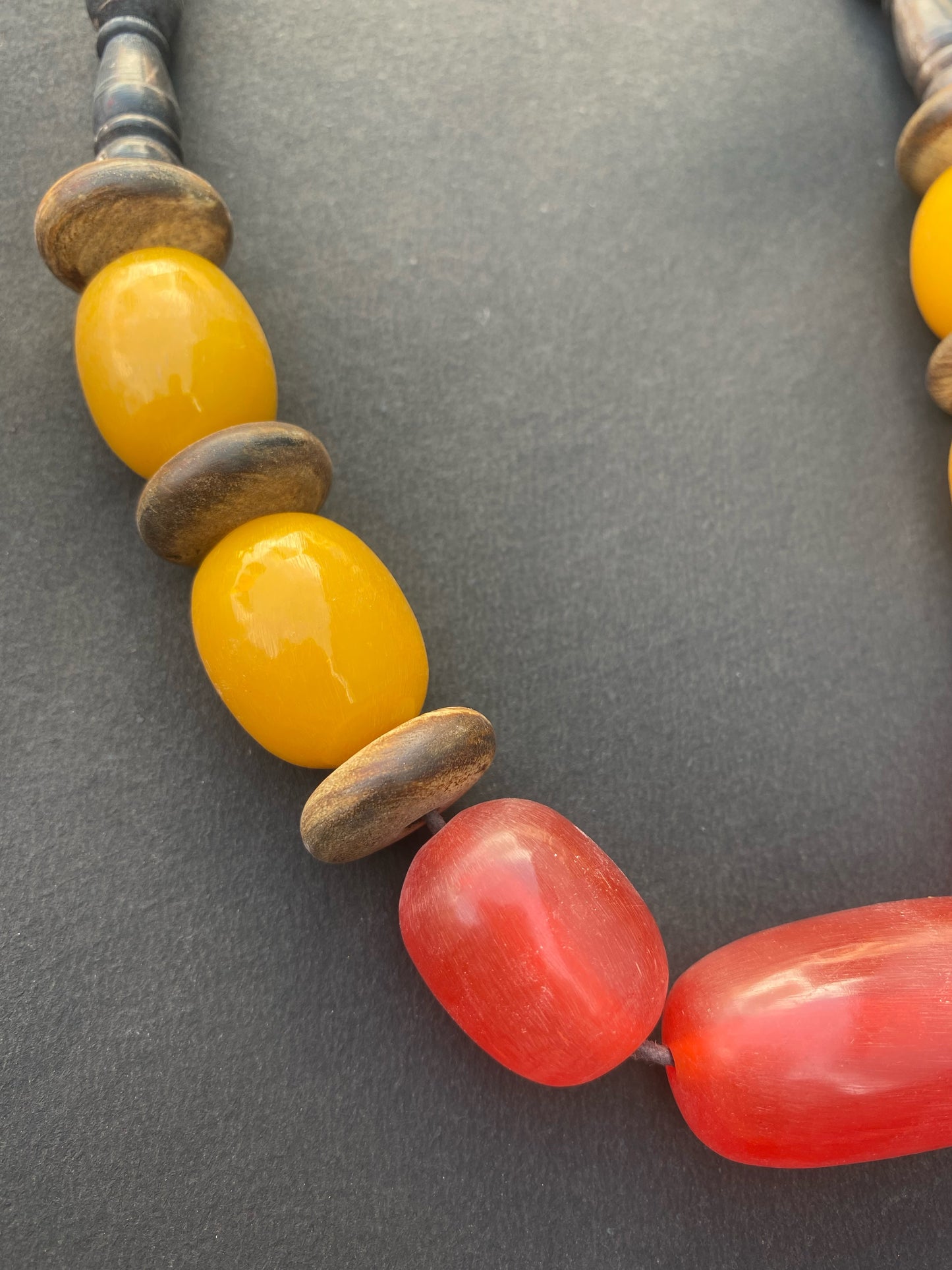 Bold Earthtone Tribal Beaded Necklace
