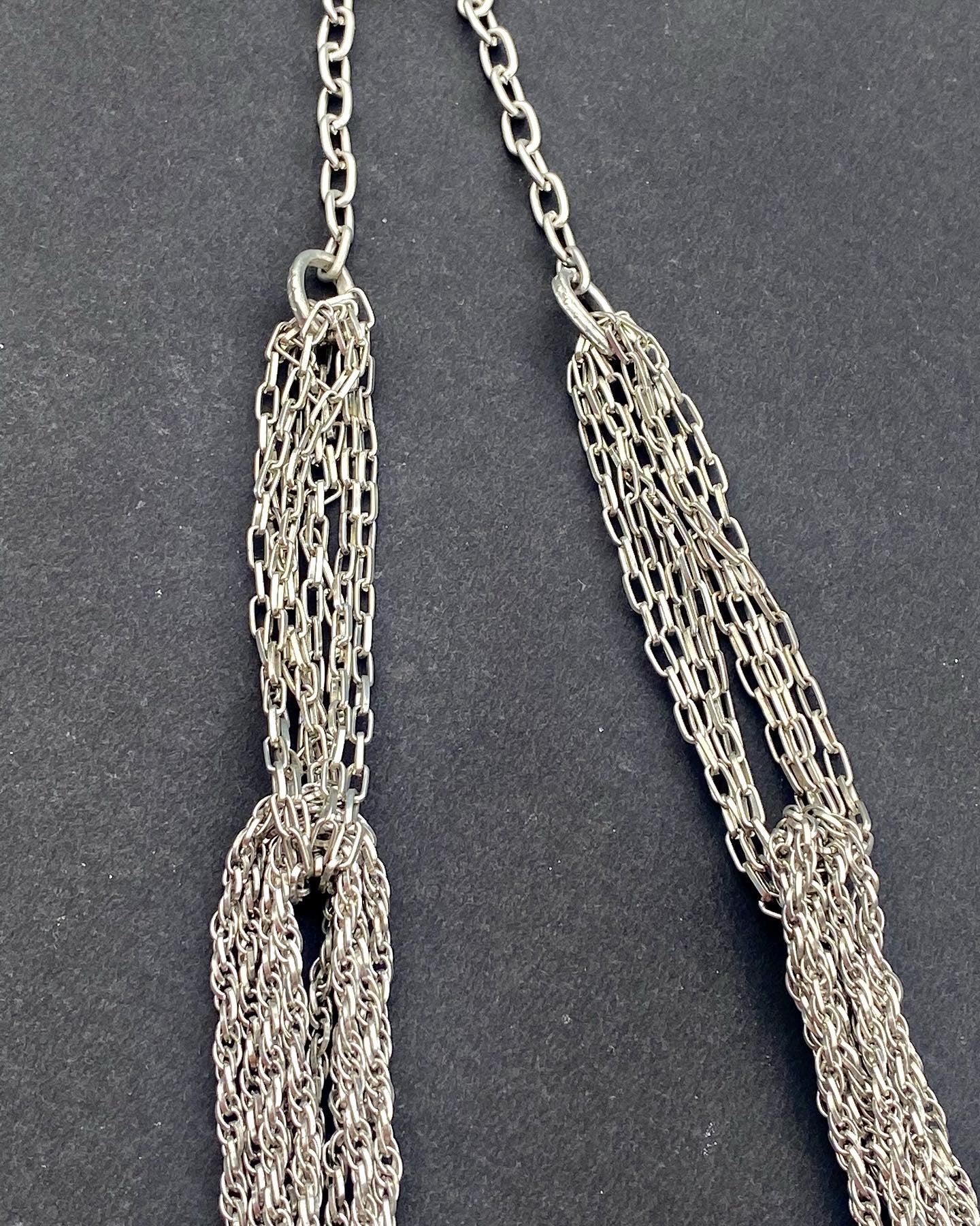 Layered Silver-Tone Chain Statement Necklace