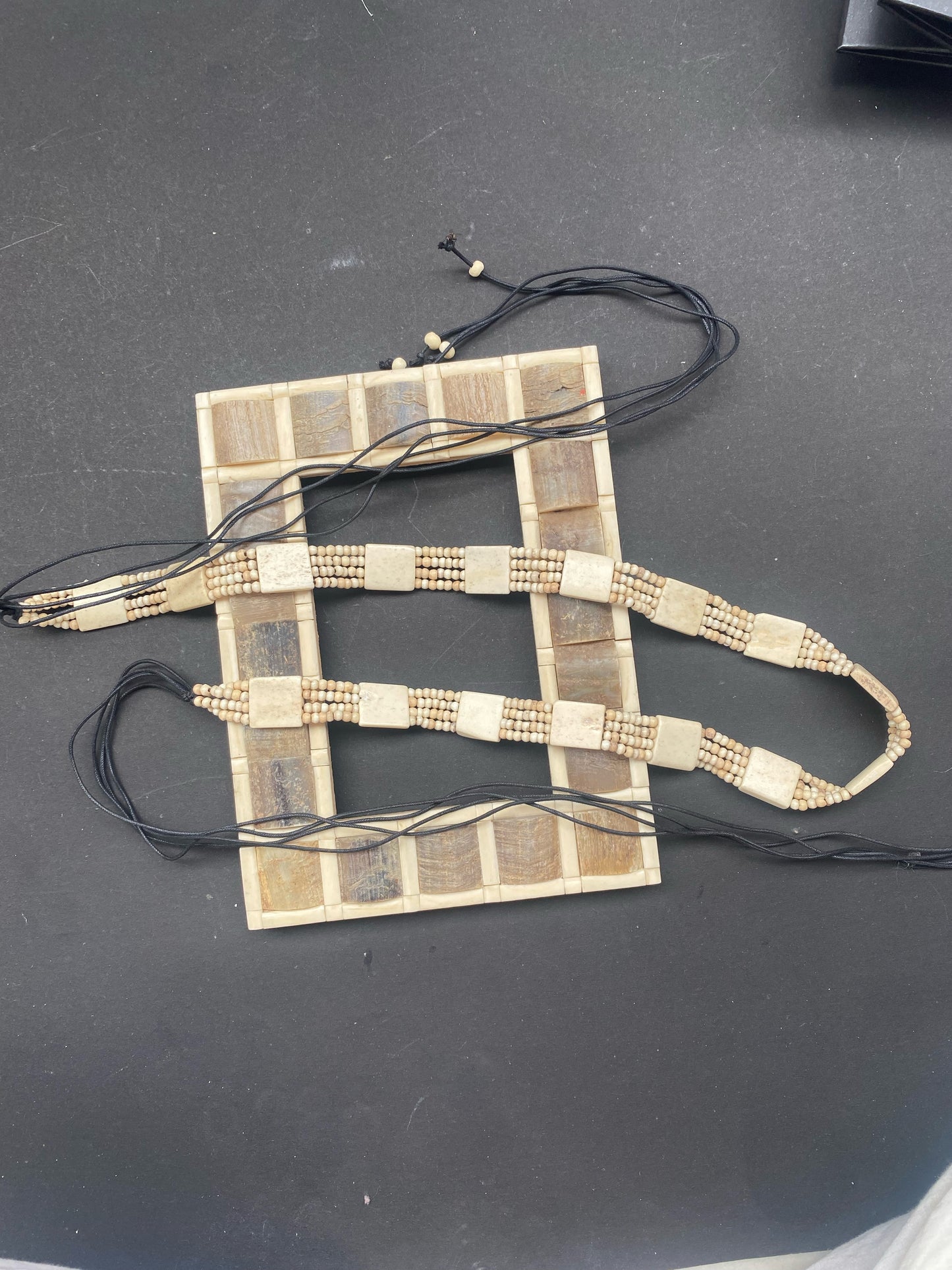 handcrafted beaded tribal-style necklace.