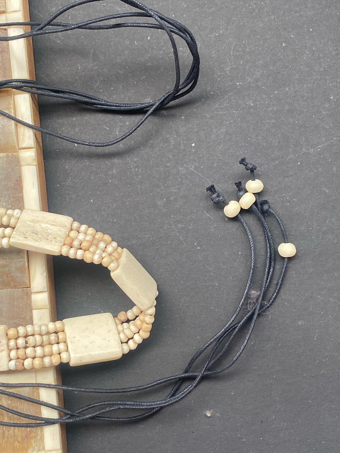 handcrafted beaded tribal-style necklace.