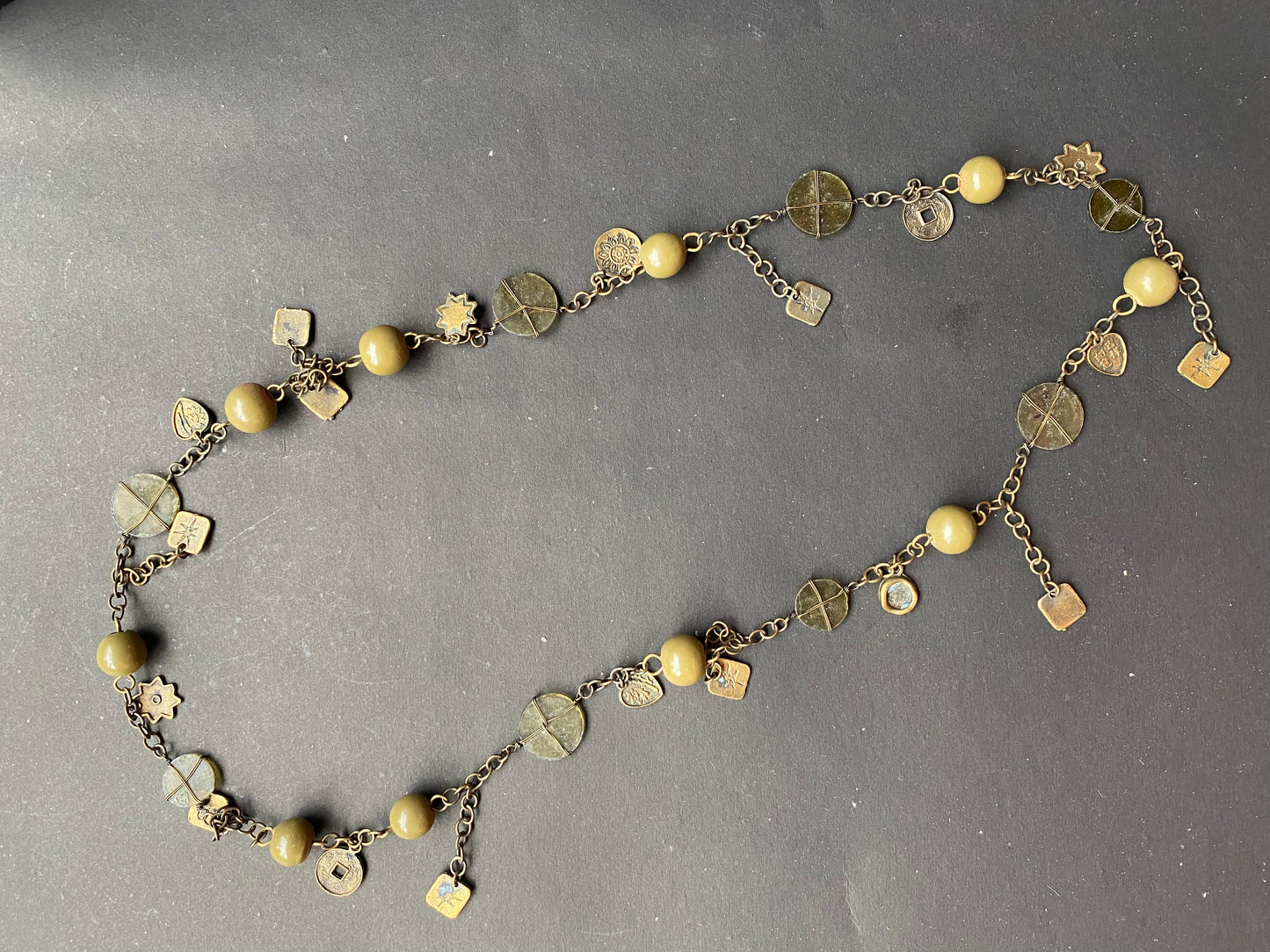 Boho Antique Coin & Bead Necklace