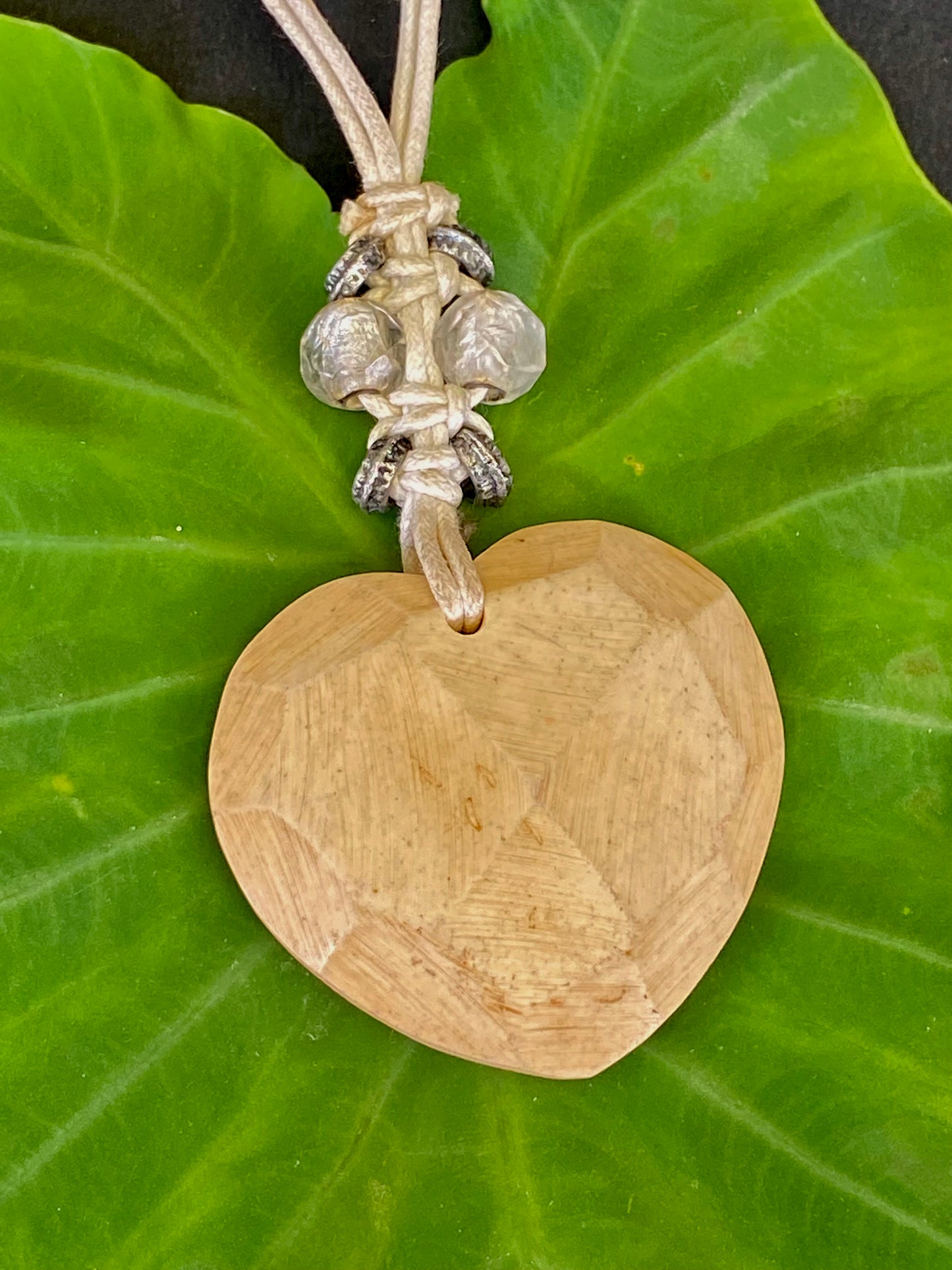 Handmade Wooden Heart Pendant Necklace