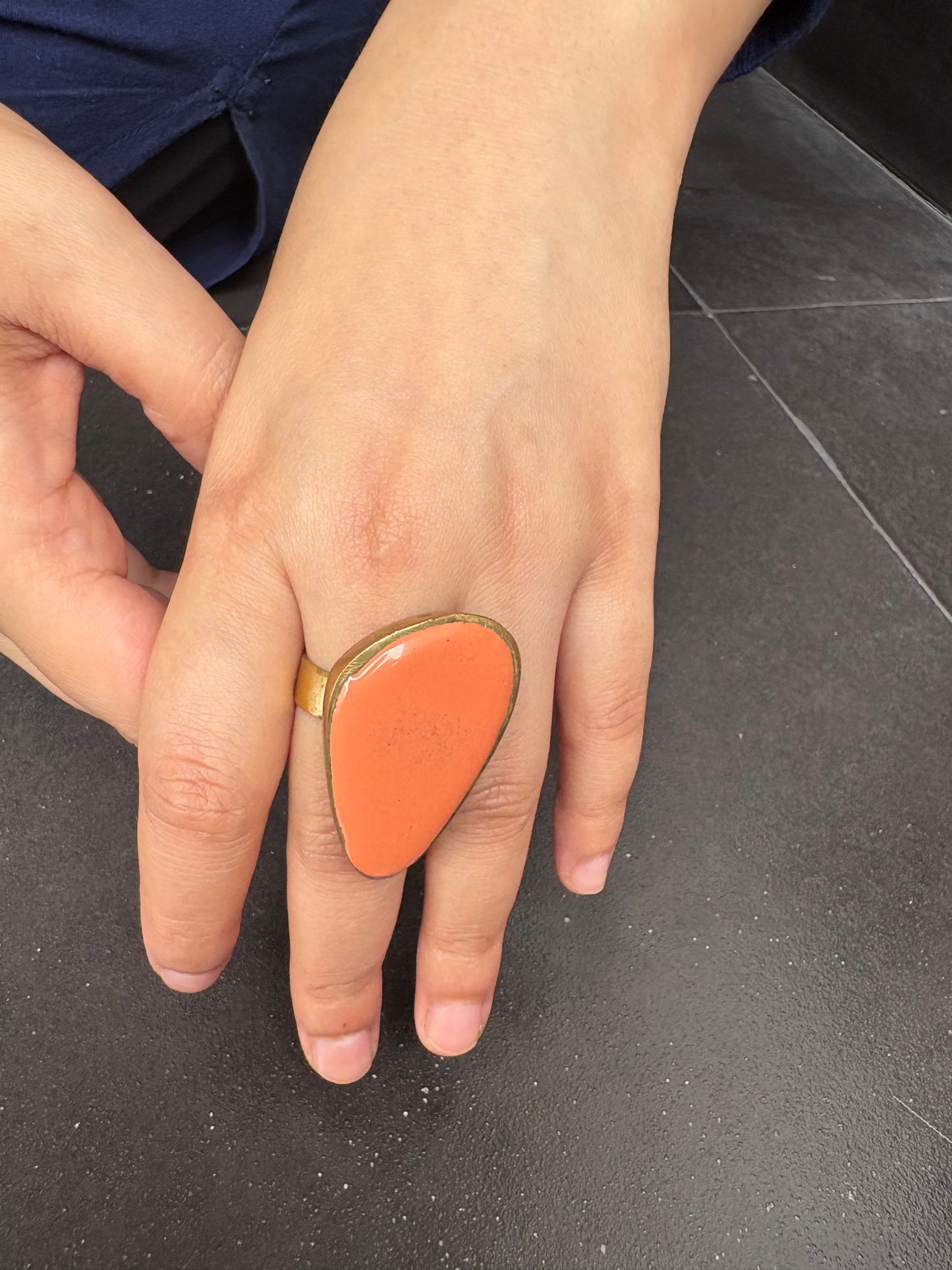 Bold Orange Stone Statement Ring