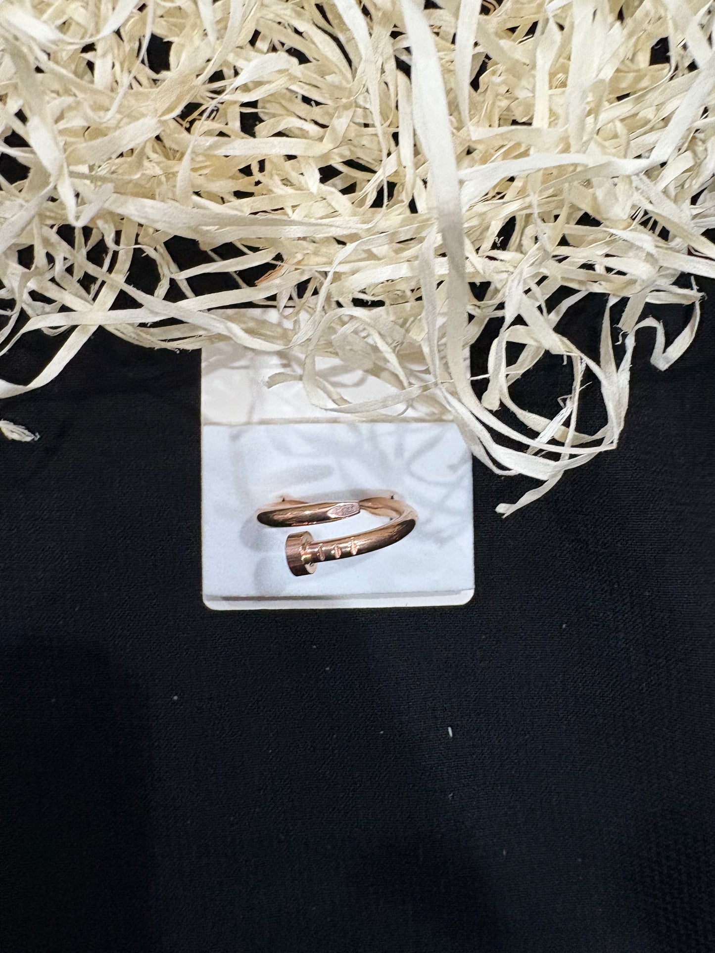 Rose Gold Nail-Inspired Adjustable Ring