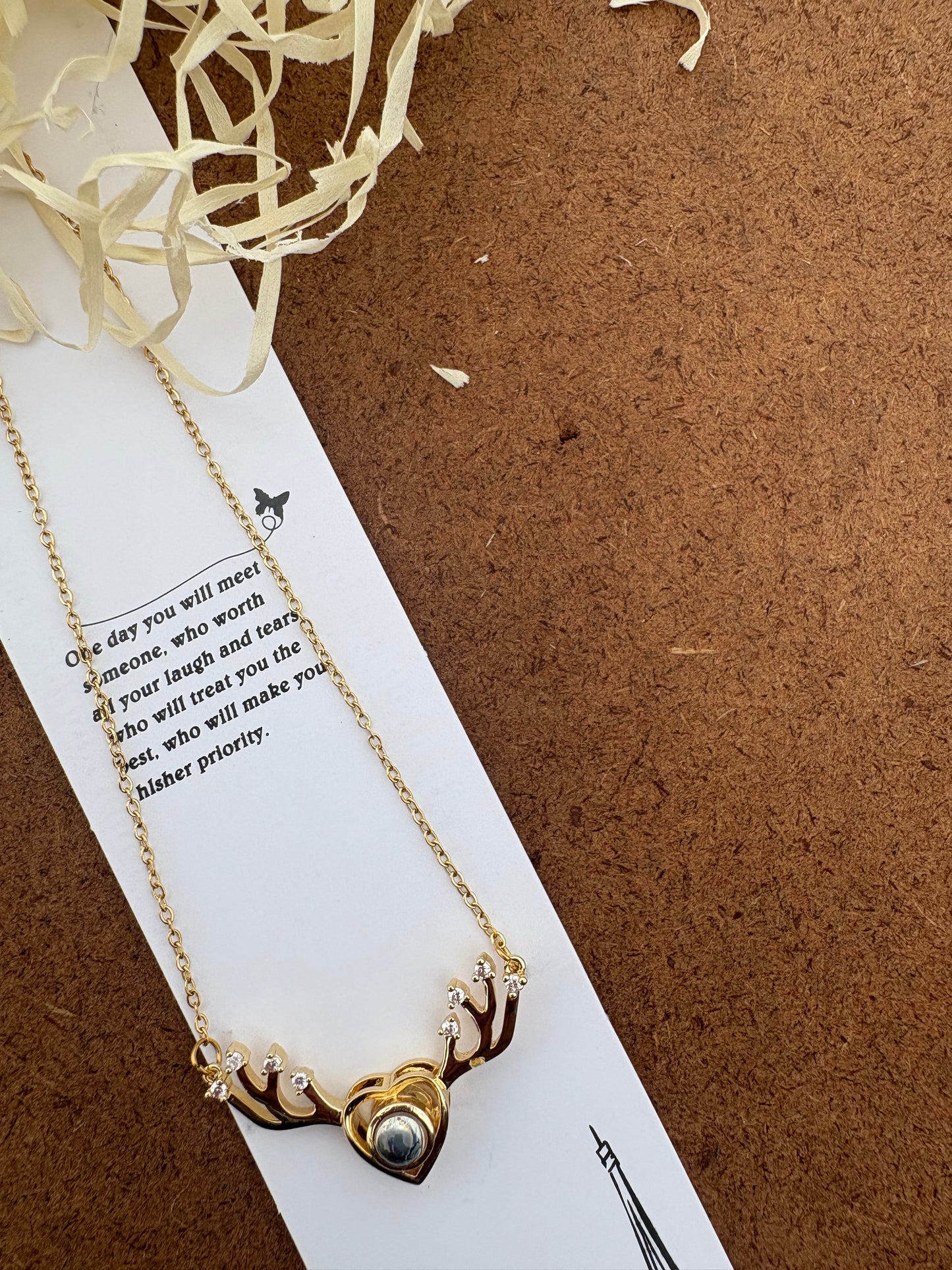 Heart & Antler “I Love You in 100 Languages” Projection Necklace