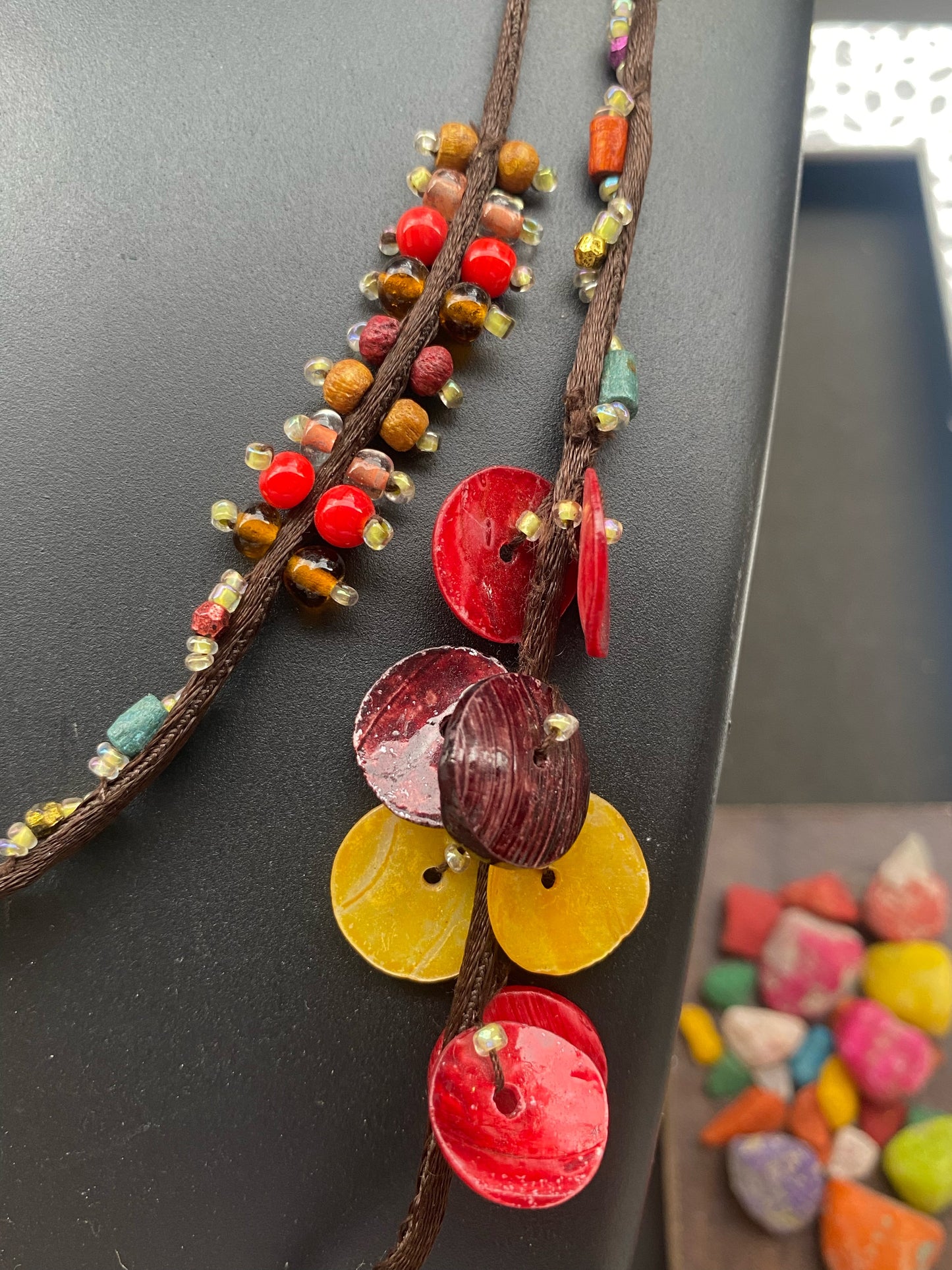 Boho Multicolor Shell & Bead Layered Necklace
