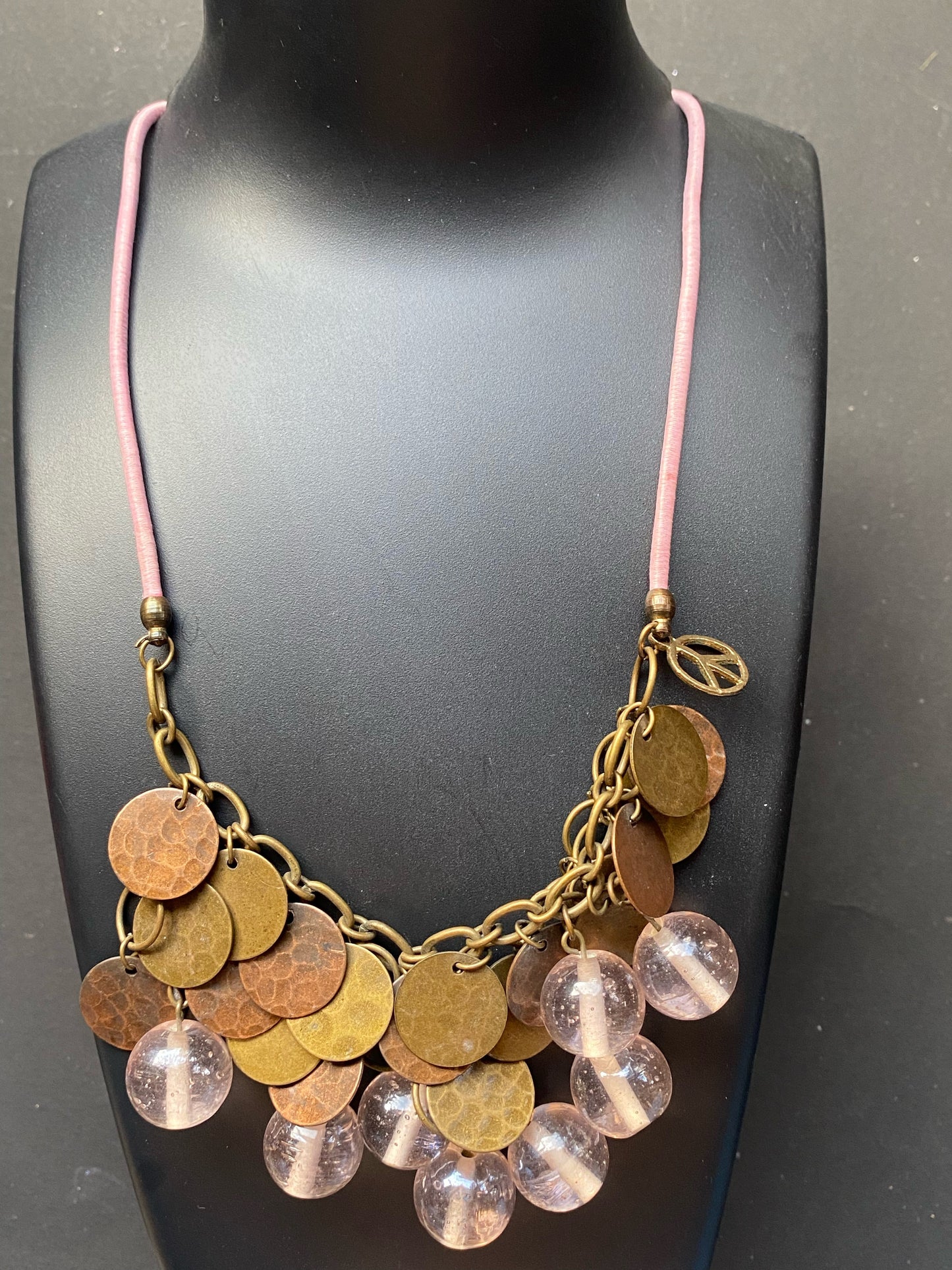 Rustic Charm Disc & Bead Statement Necklace