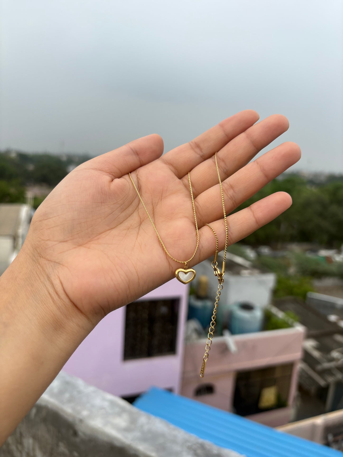 Minimalist Golden Heart Pendant Necklace